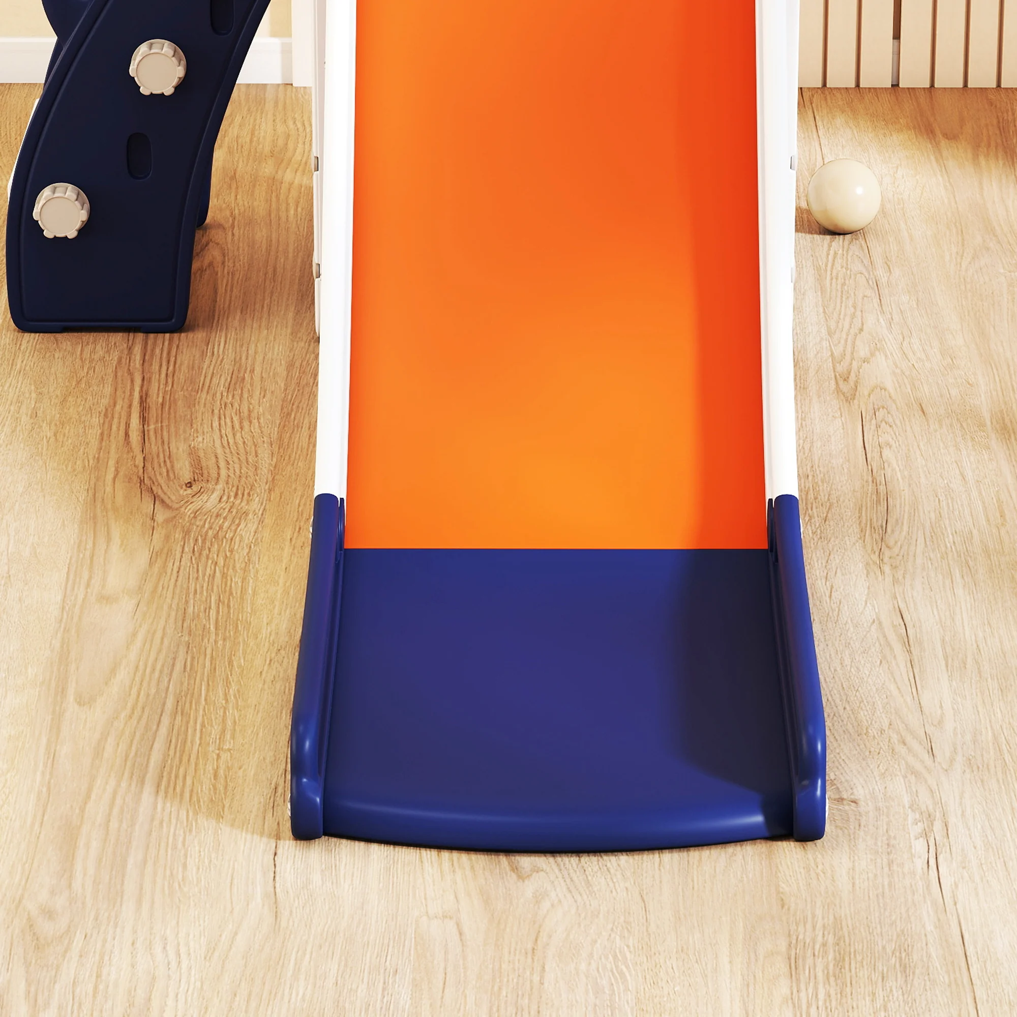 AIYAPLAY 5 In 1 Toddler Slide Set With Basketball Hoop For Age 1-3, Orange - Image 9