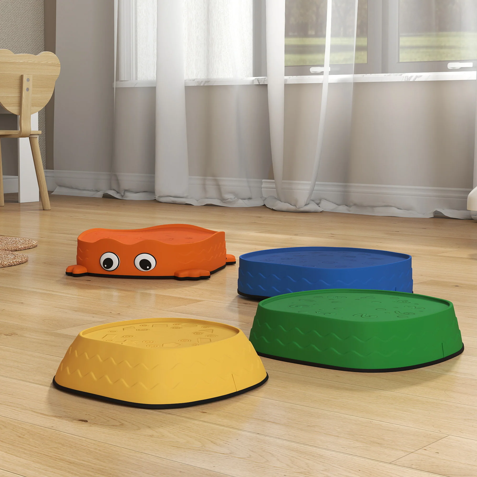 AIYAPLAY 5PCS Kids Stepping Stones, Frog-Shaped Balance Stepping Stones - Image 8