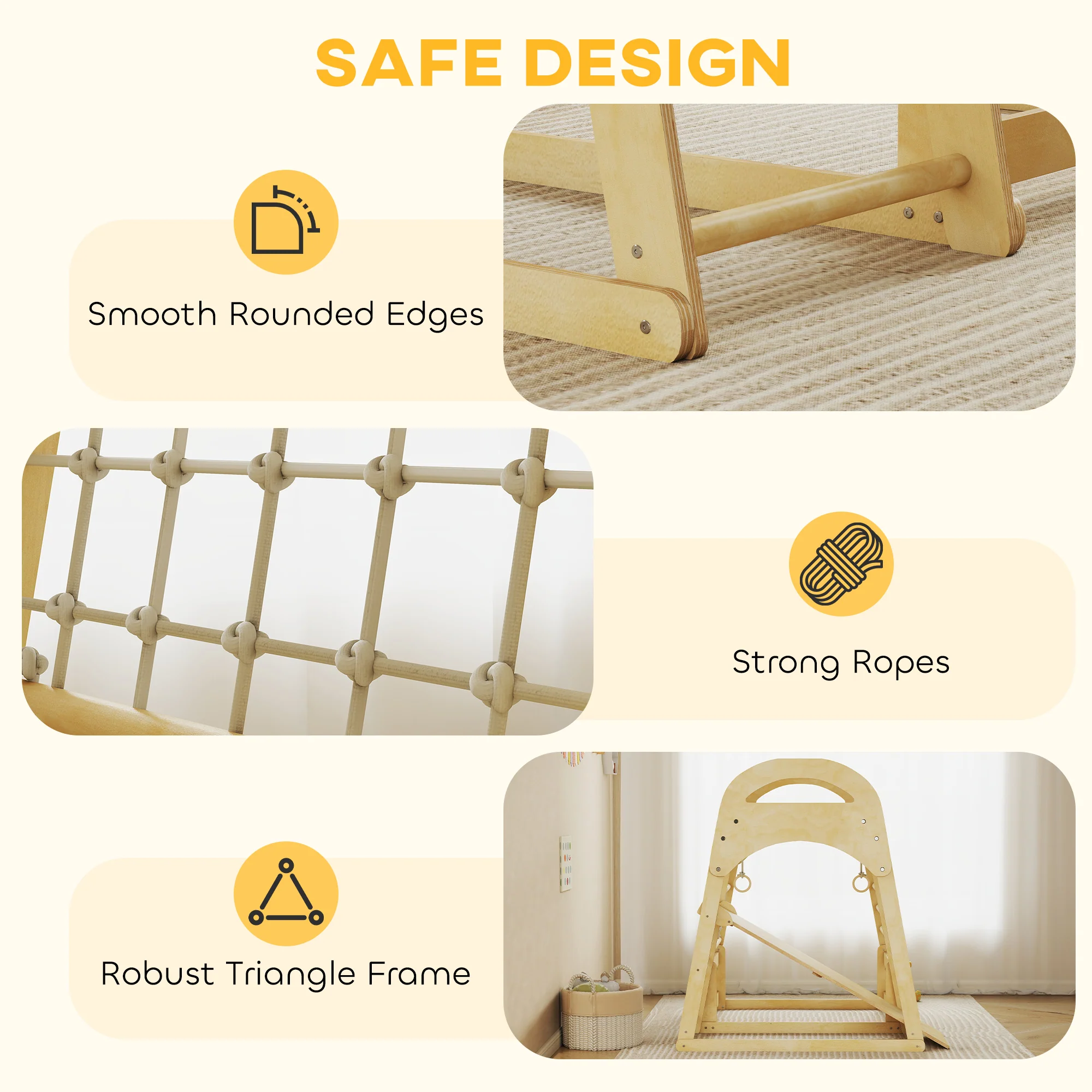 AIYAPLAY 6 In 1 Kids Climbing Frame With Slide, Monkey Bars, Ladder - Image 7