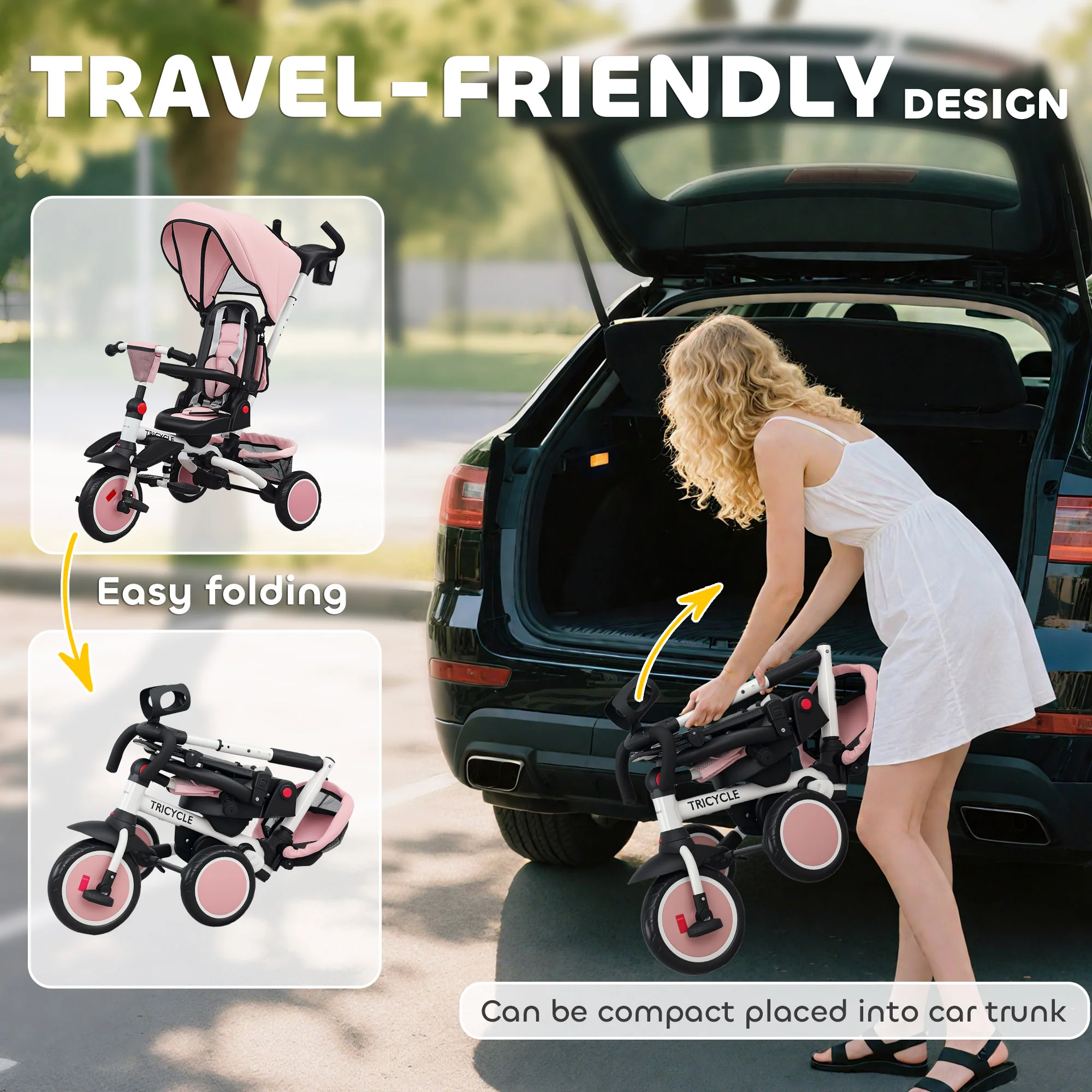AIYAPLAY 6 In 1 Kids Trike, Toddler Tricycle With Parent Handle, - Image 26