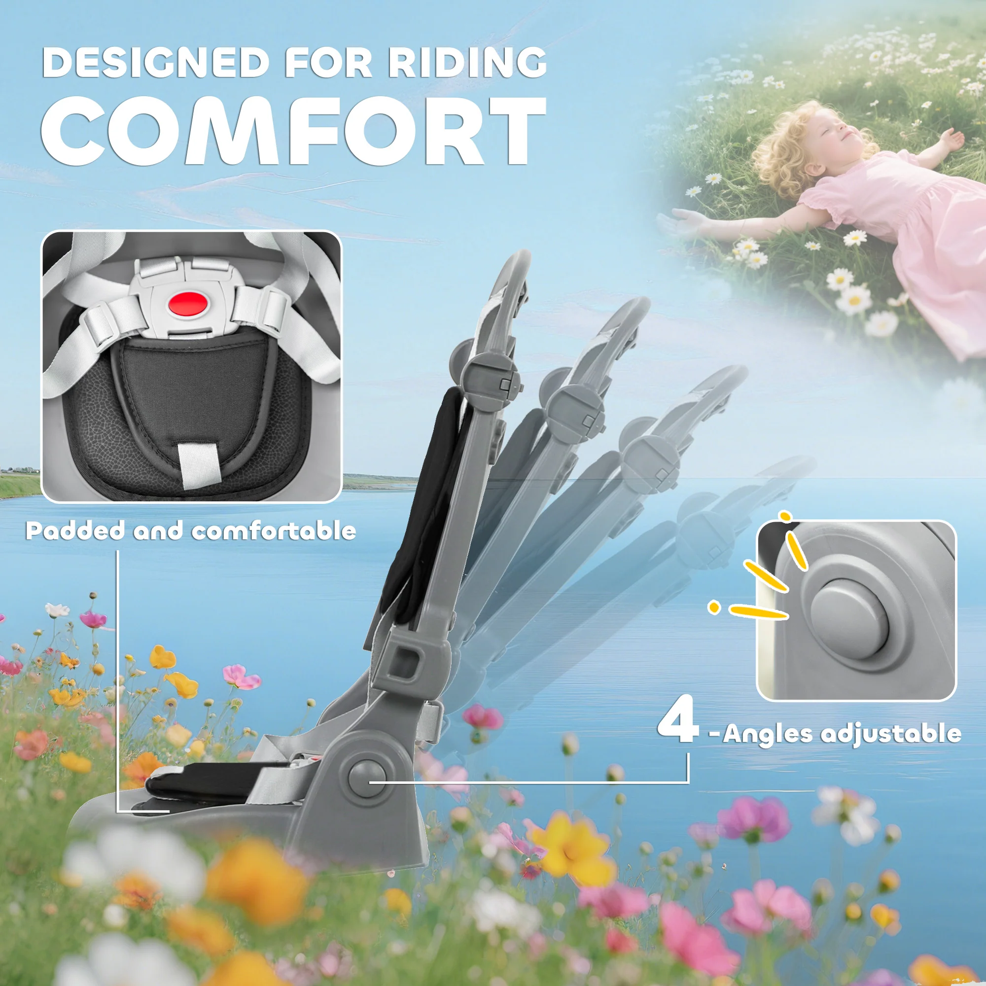 AIYAPLAY 6 In 1 Kids Trike, Toddler Tricycle With Parent Handle, - Image 6