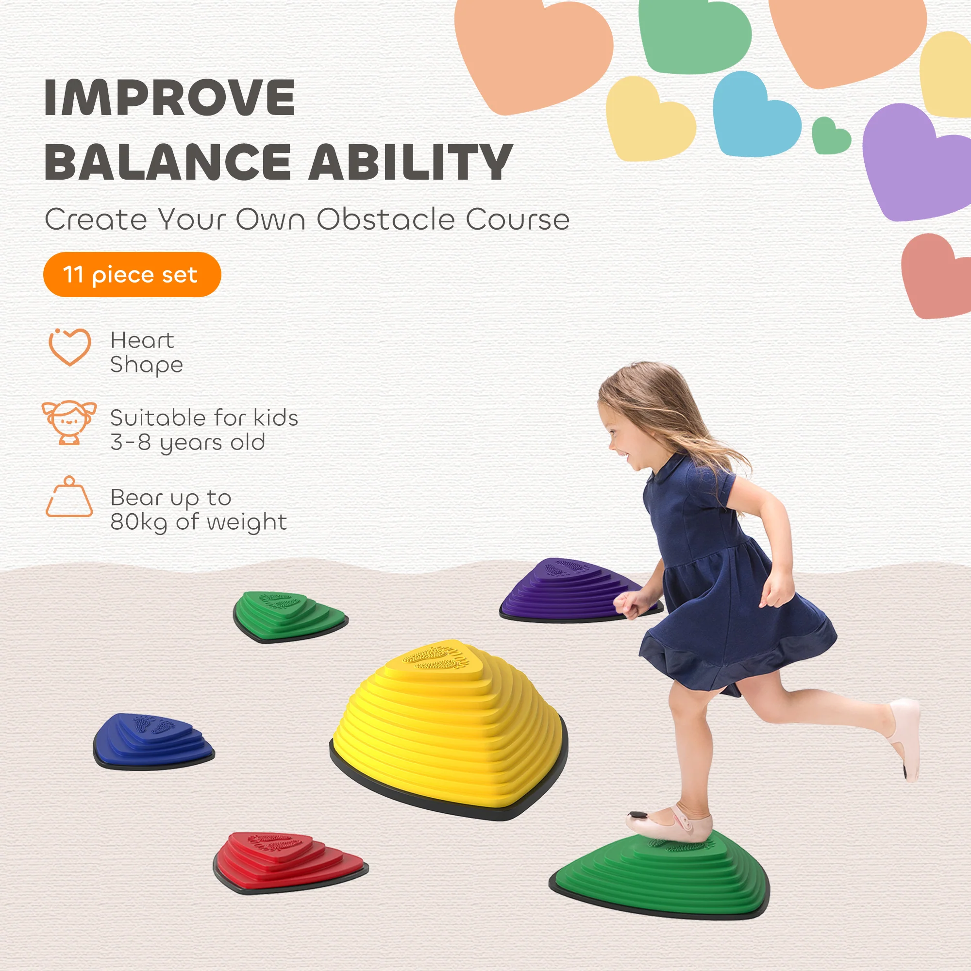 AIYAPLAY 6 Pieces Stepping Stones For Balance And Motor Skills - Image 3