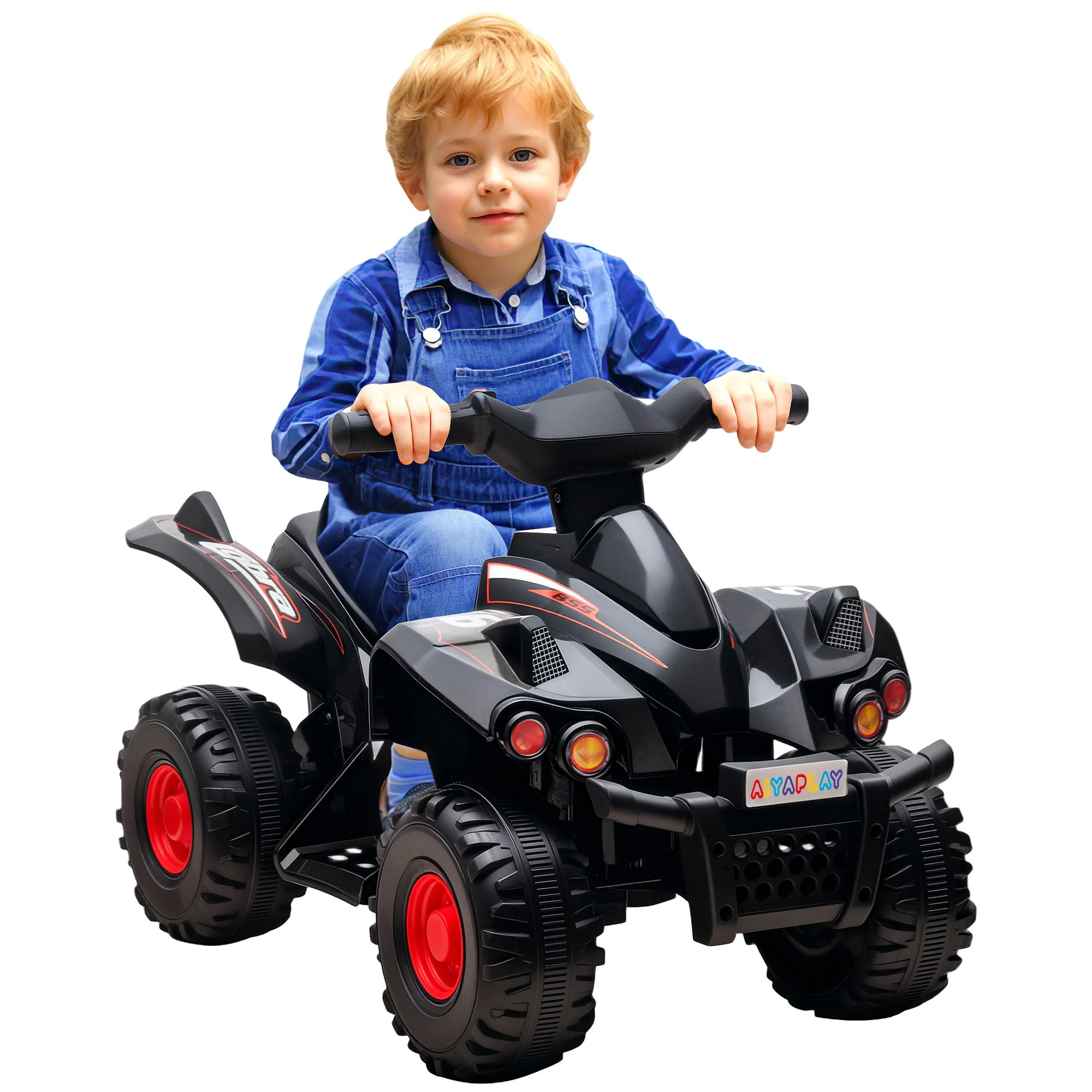 AIYAPLAY 6V Kids Electric Quad Bike With Music, Forward Function - Pink/Black - Image 10