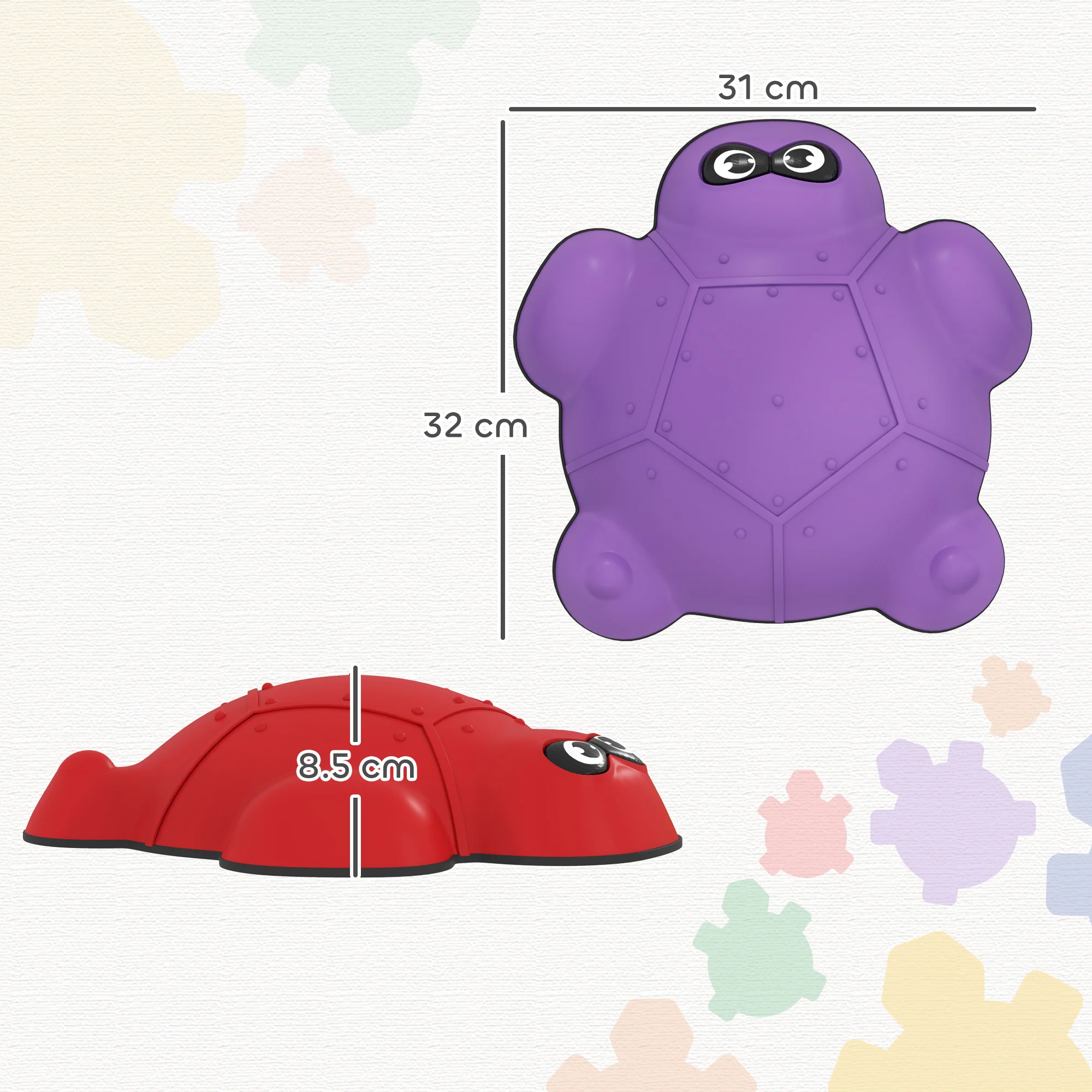 AIYAPLAY 9 PCS Kids Stepping Stones, Turtle-Shaped Stackable River Stones - Image 5