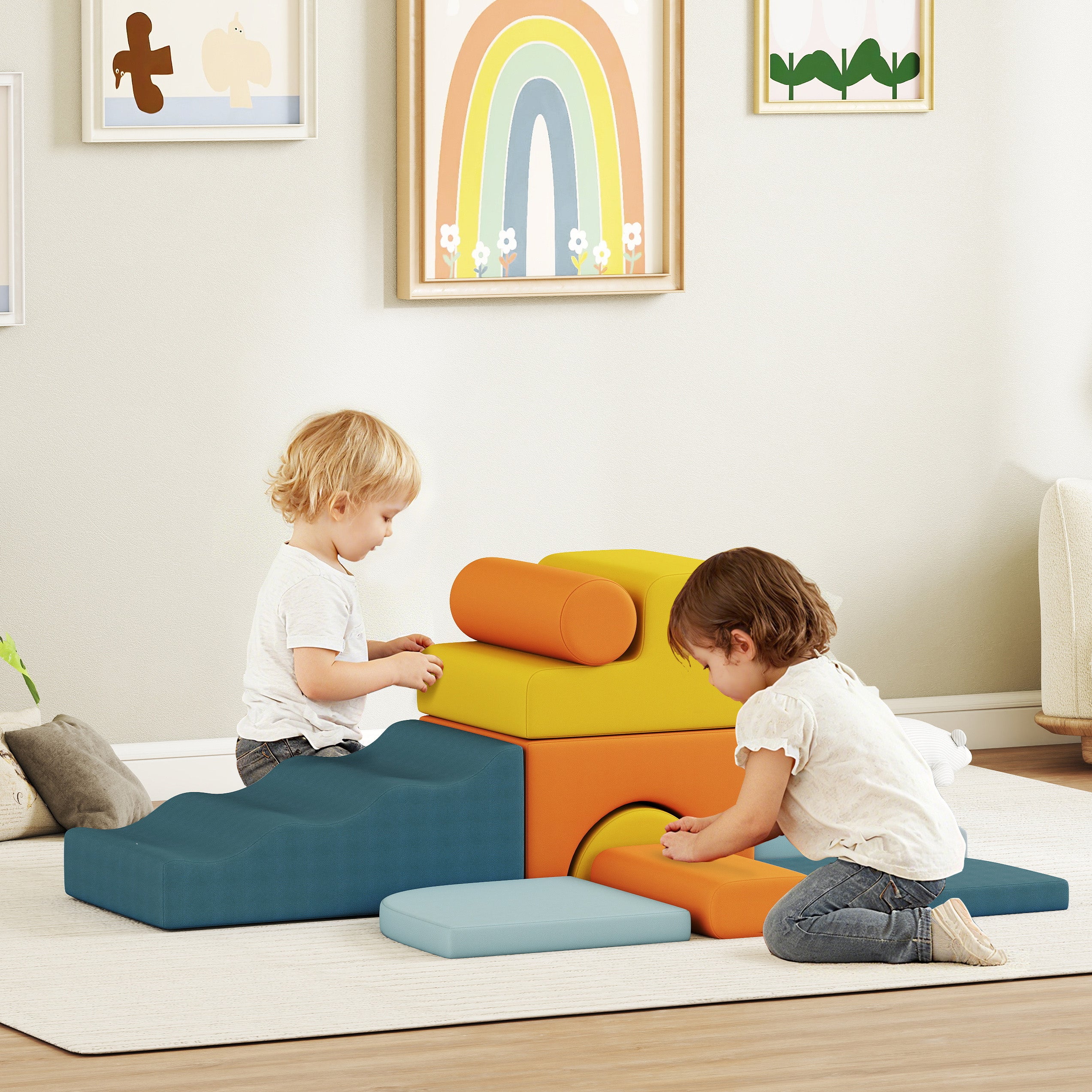 AIYAPLAY 9-Piece Soft Play Set with Detachable Cover for Kids Motor Skills - Image 2