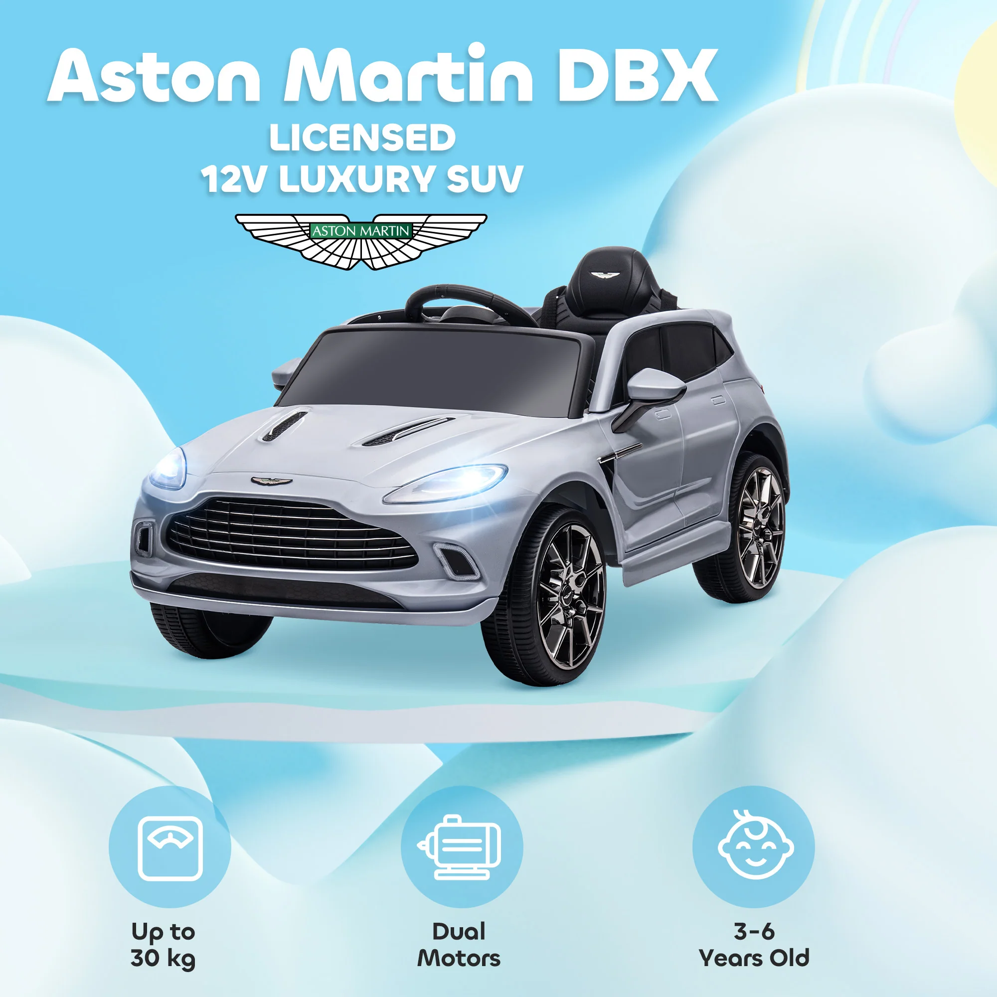AIYAPLAY Aston Martin DBX Licensed 12V Kids Electric Car w/ Remote - Image 12