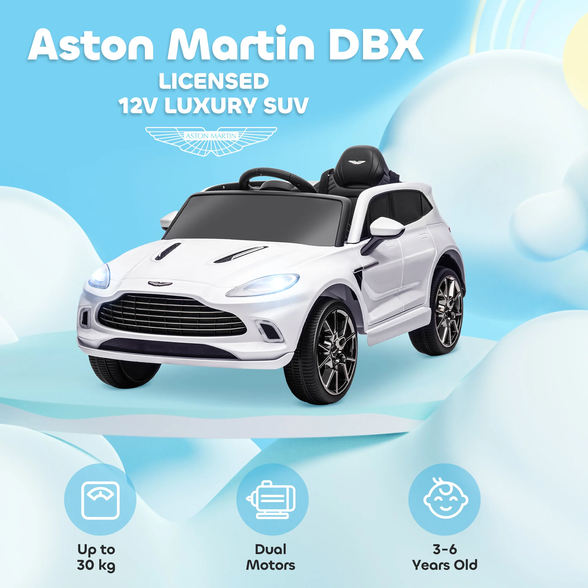 AIYAPLAY Aston Martin DBX Licensed 12V Kids Electric Car w/ Remote - Image 21