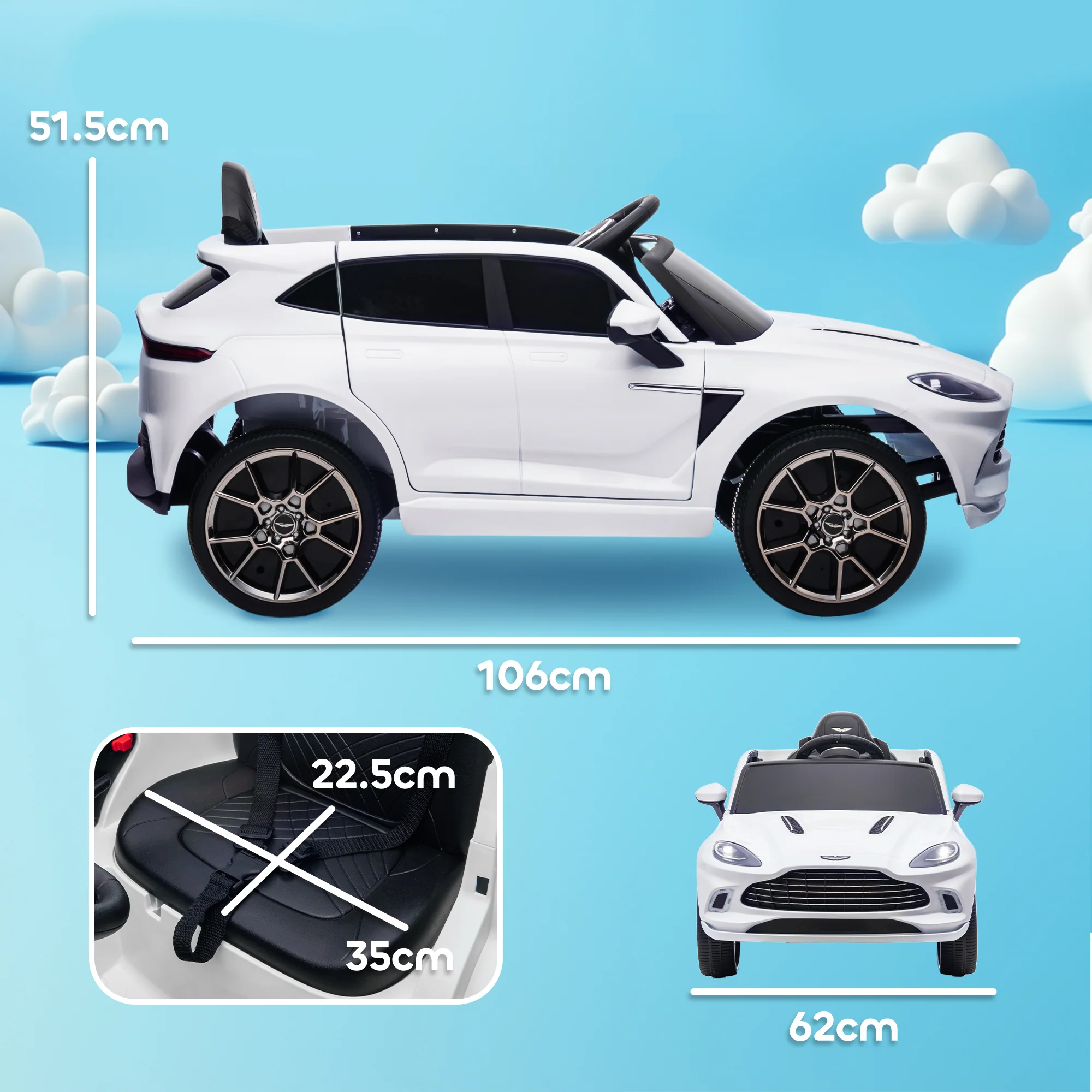 AIYAPLAY Aston Martin DBX Licensed 12V Kids Electric Car w/ Remote - Image 23