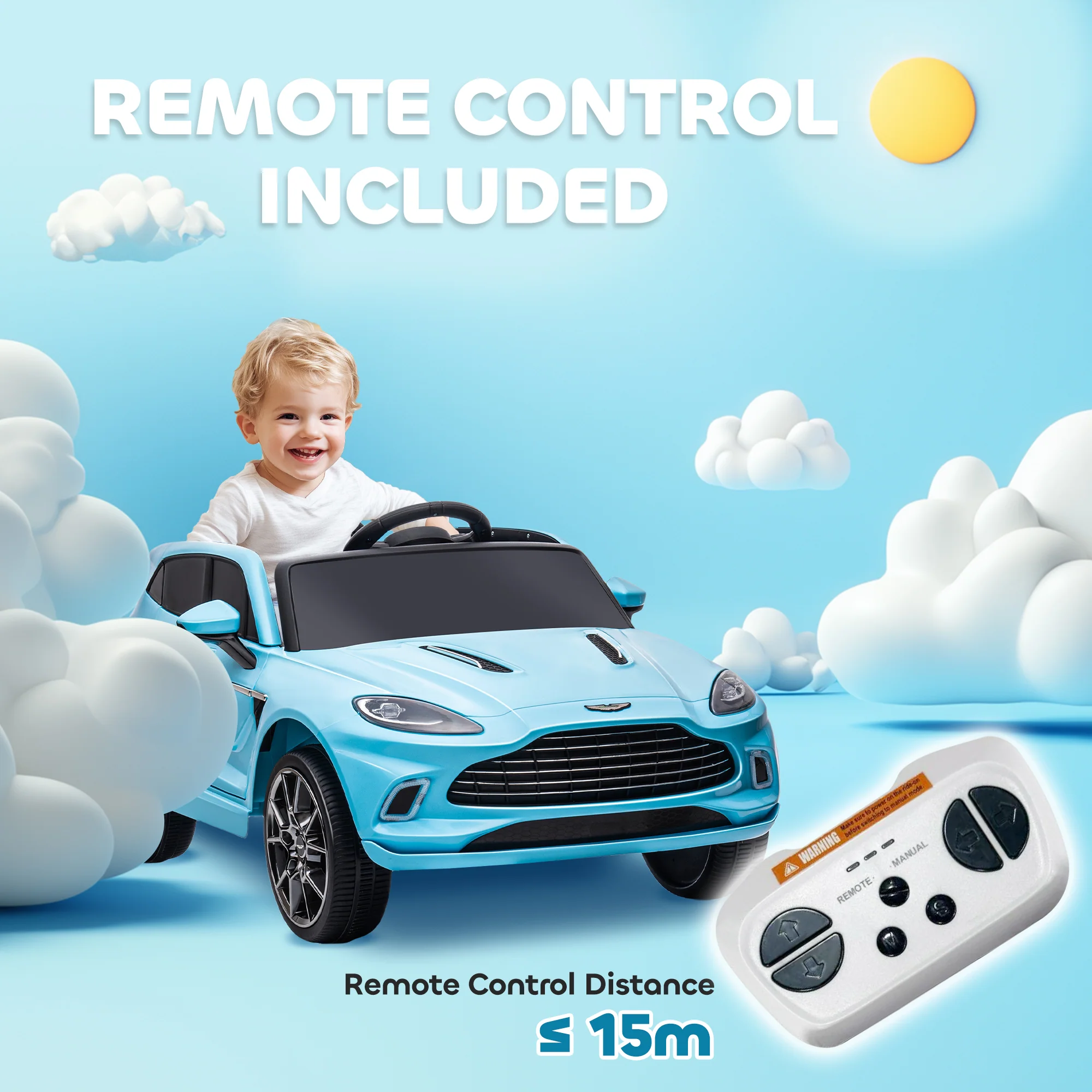 AIYAPLAY Aston Martin DBX Licensed 12V Kids Electric Car w/ Remote - Image 4