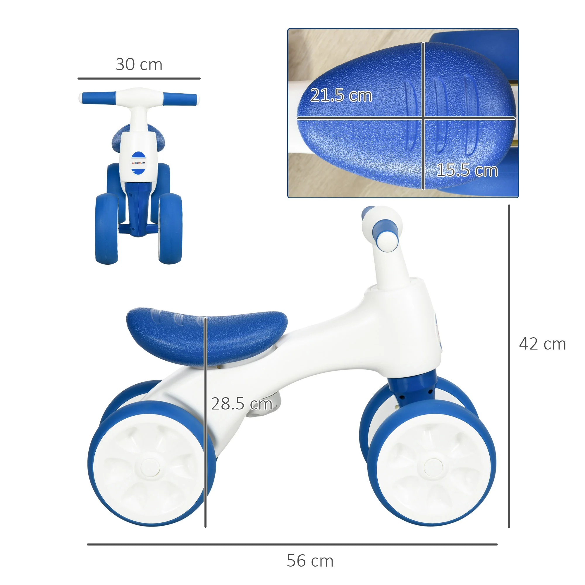 AIYAPLAY Baby Balance Bike, for Ages 18-36 Months w/ Anti-Slip Handlebars - Image 4
