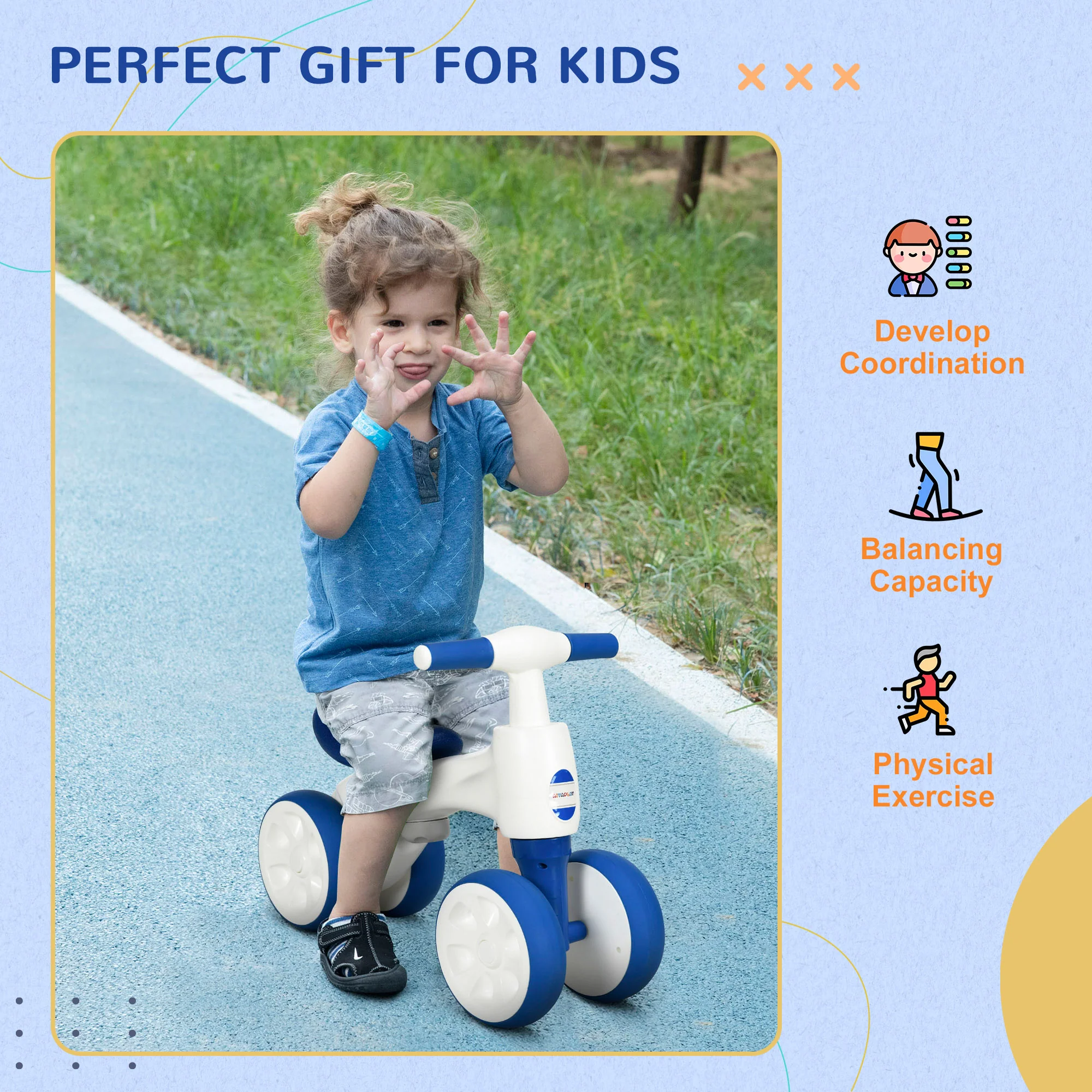 AIYAPLAY Baby Balance Bike, for Ages 18-36 Months w/ Anti-Slip Handlebars - Image 6