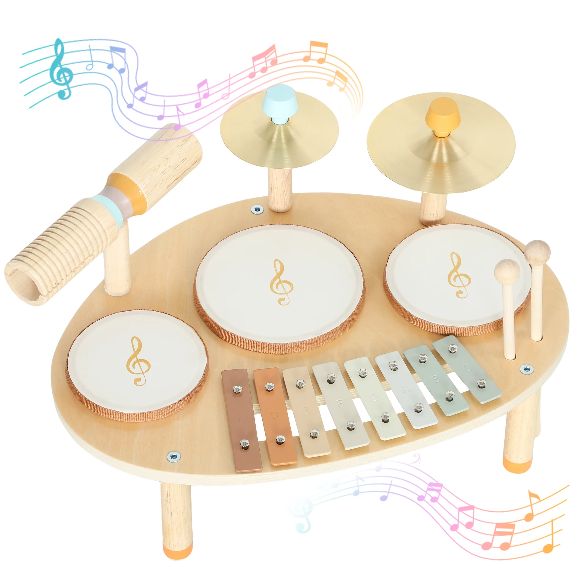 AIYAPLAY Baby Drum Kit, Wooden Kids Musical Instruments, Gift for Birthday