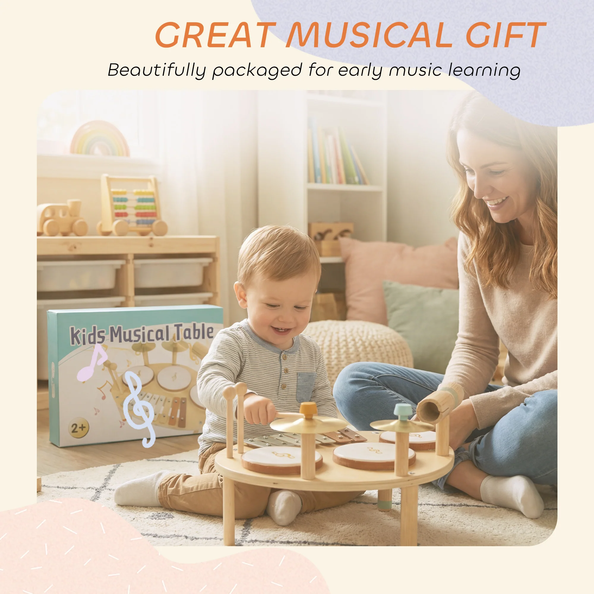 AIYAPLAY Baby Drum Kit, Wooden Kids Musical Instruments, Gift for Birthday - Image 8