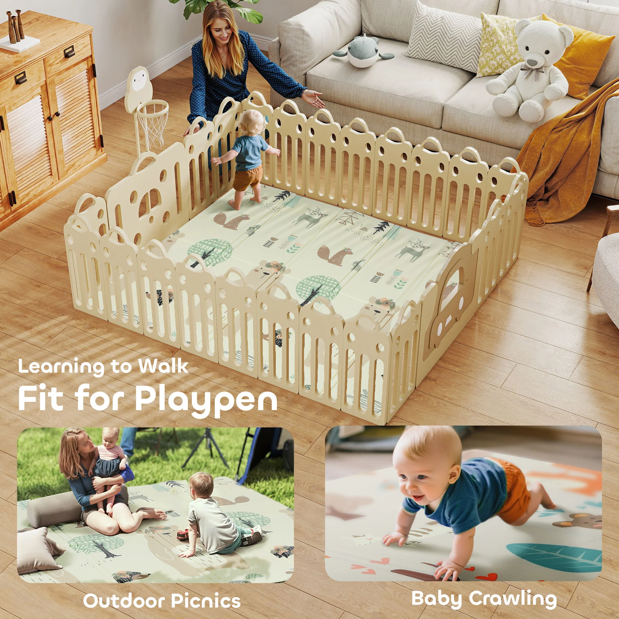 AIYAPLAY Baby Play Mat, Foldable Activity Playmat, - Image 17