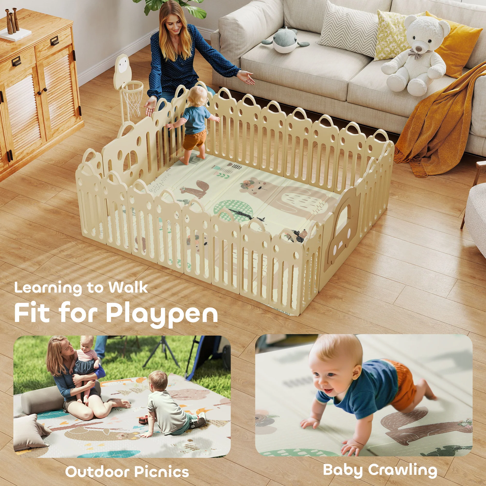 AIYAPLAY Baby Play Mat, Foldable Activity Playmat, - Image 8
