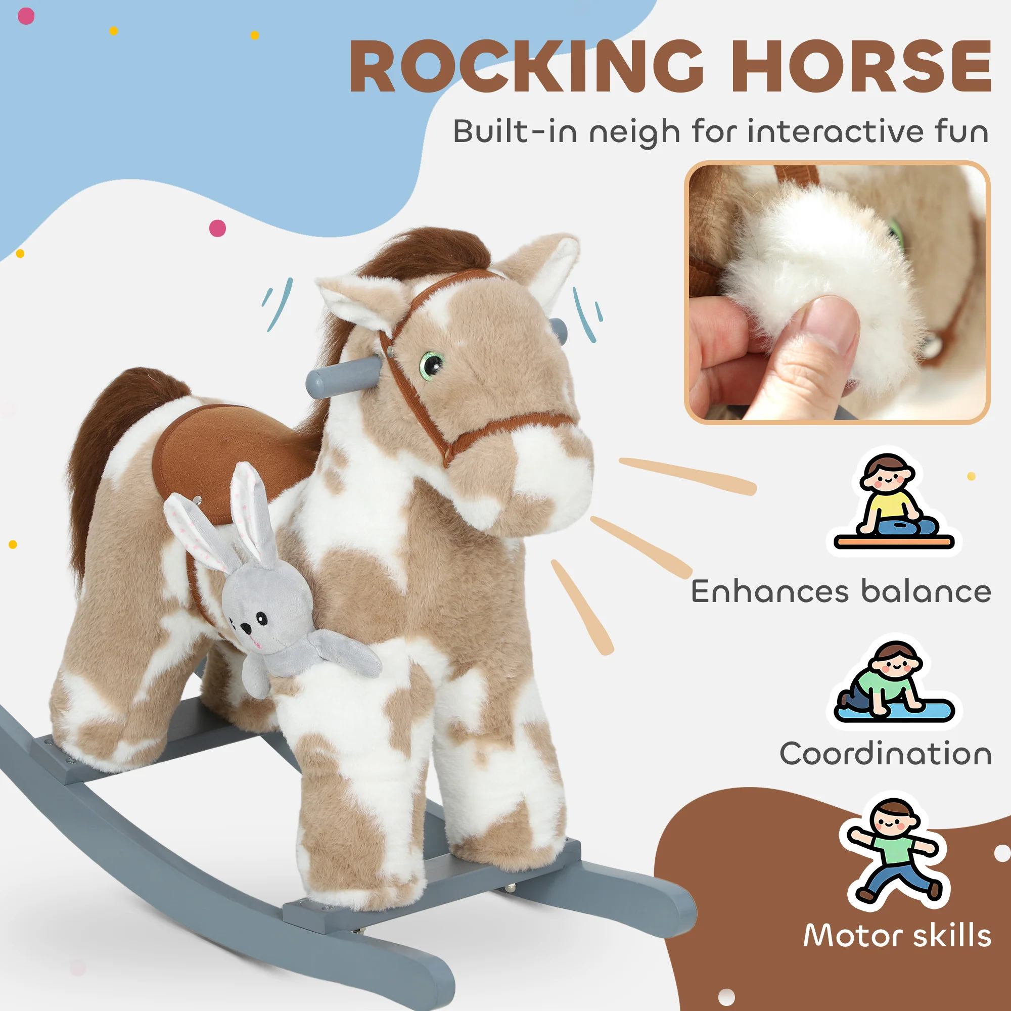 AIYAPLAY Baby Rocking Horse, Animal Rocker with Sound and Toy - Image 3