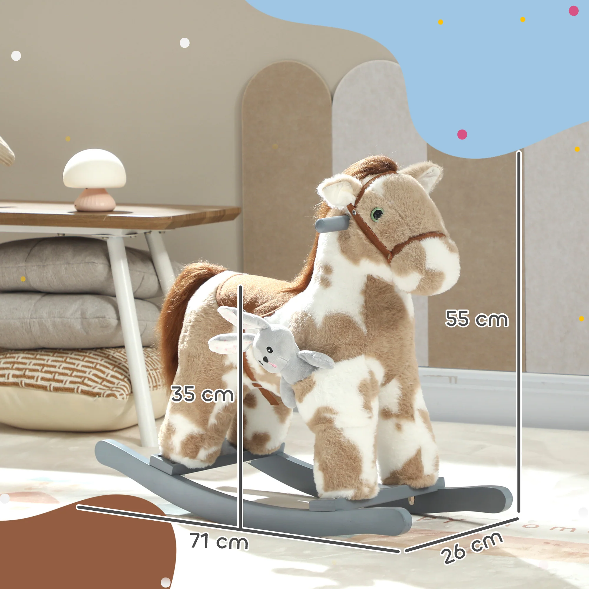AIYAPLAY Baby Rocking Horse, Animal Rocker with Sound and Toy - Image 5