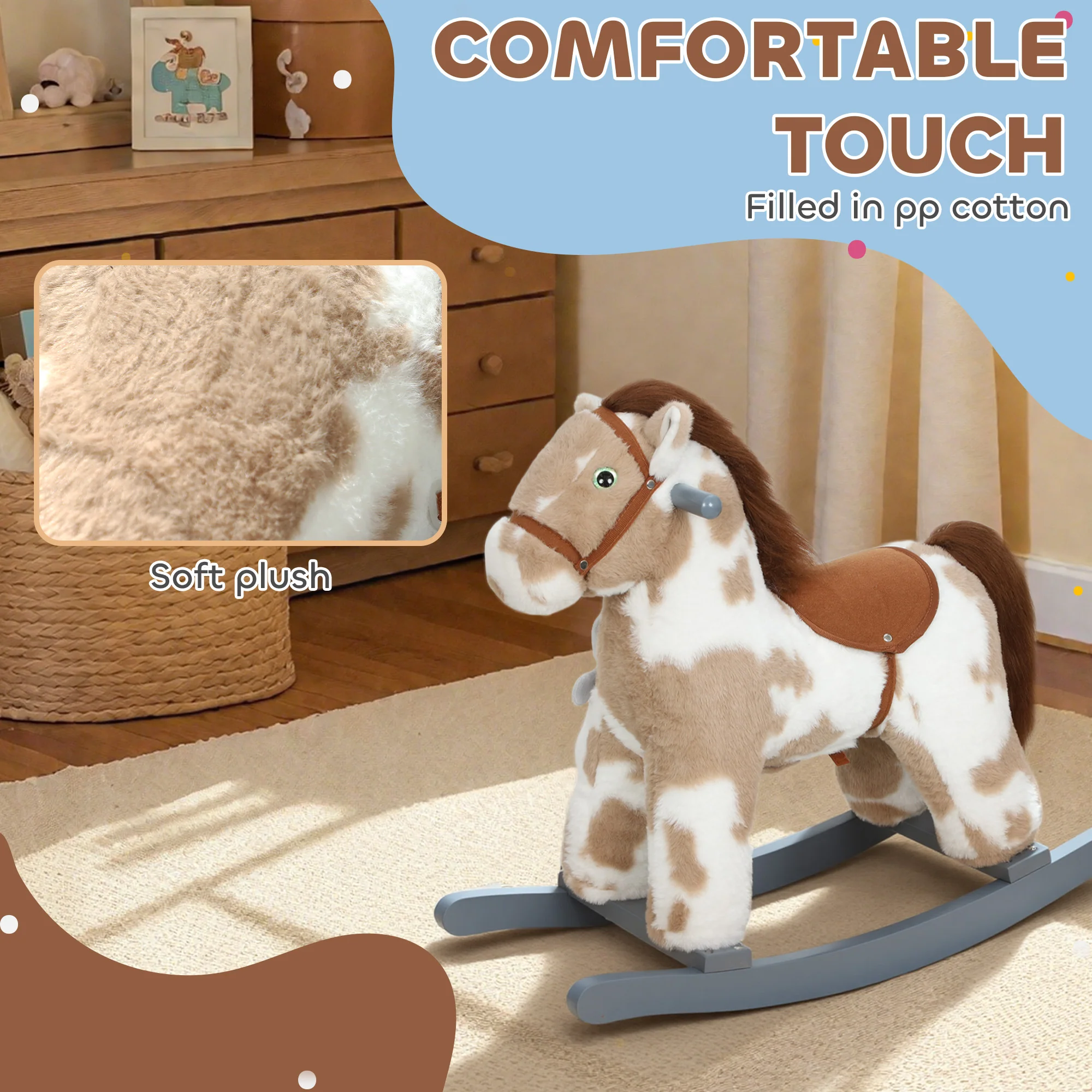 AIYAPLAY Baby Rocking Horse, Animal Rocker with Sound and Toy - Image 6