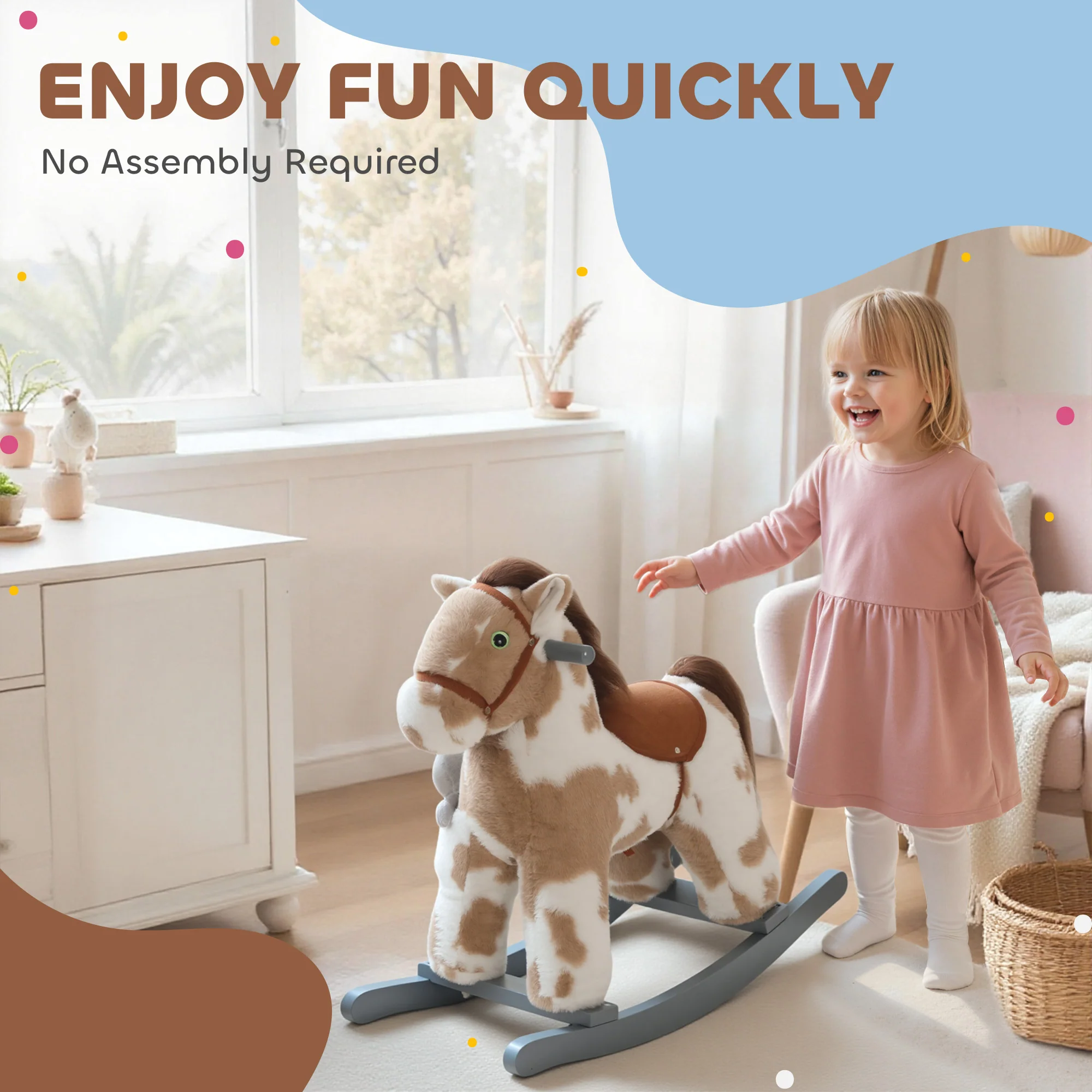 AIYAPLAY Baby Rocking Horse, Animal Rocker with Sound and Toy - Image 8