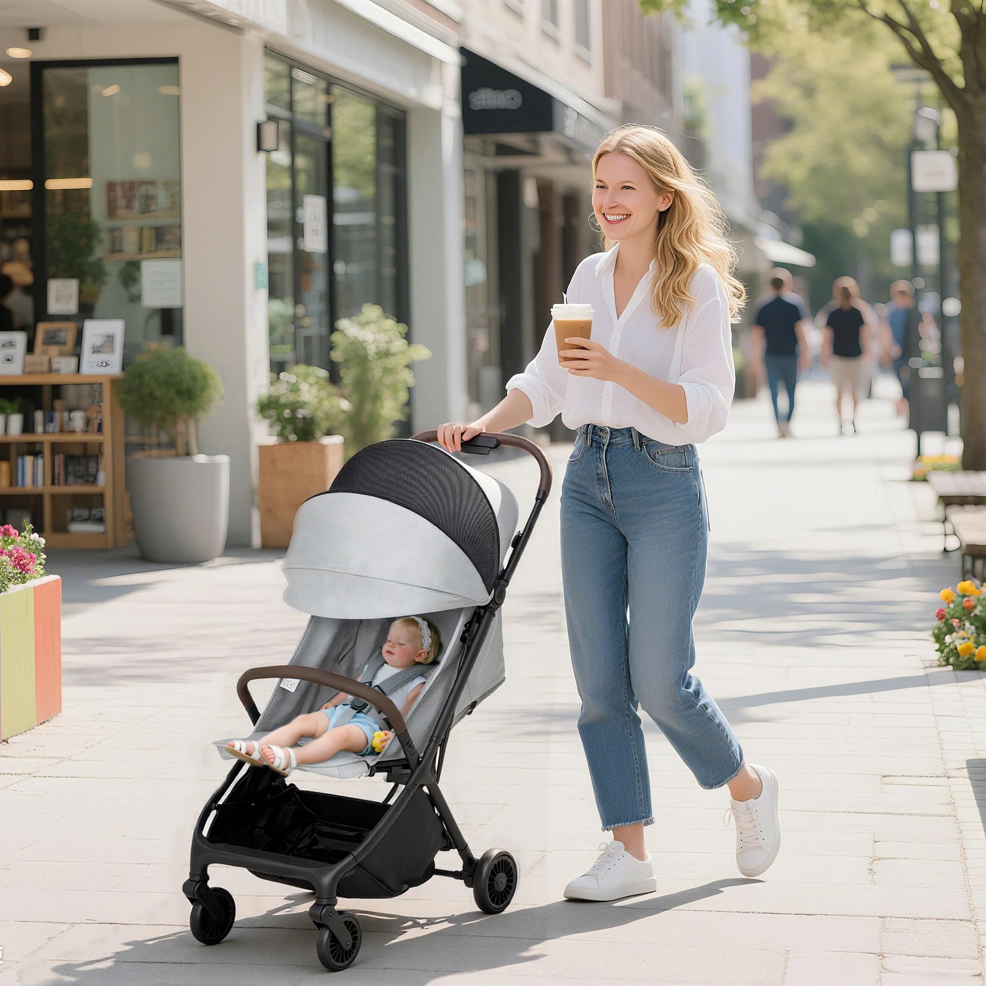 AIYAPLAY Baby Stroller With Adjustable Seat, Travel Pushchair - Image 11