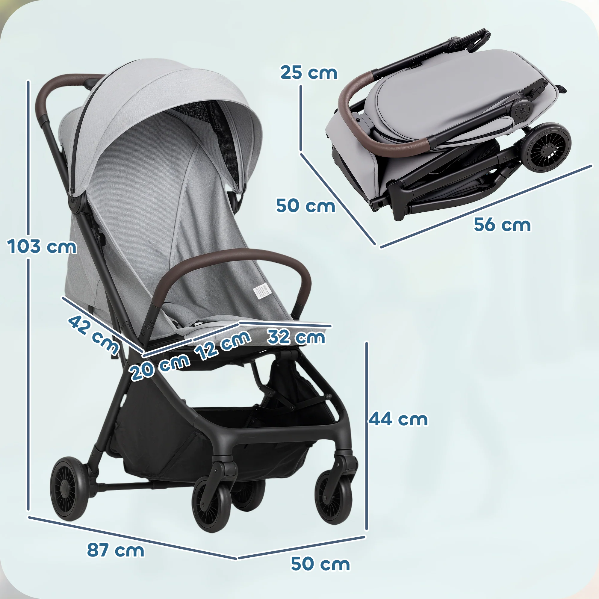 AIYAPLAY Baby Stroller With Adjustable Seat, Travel Pushchair - Image 14