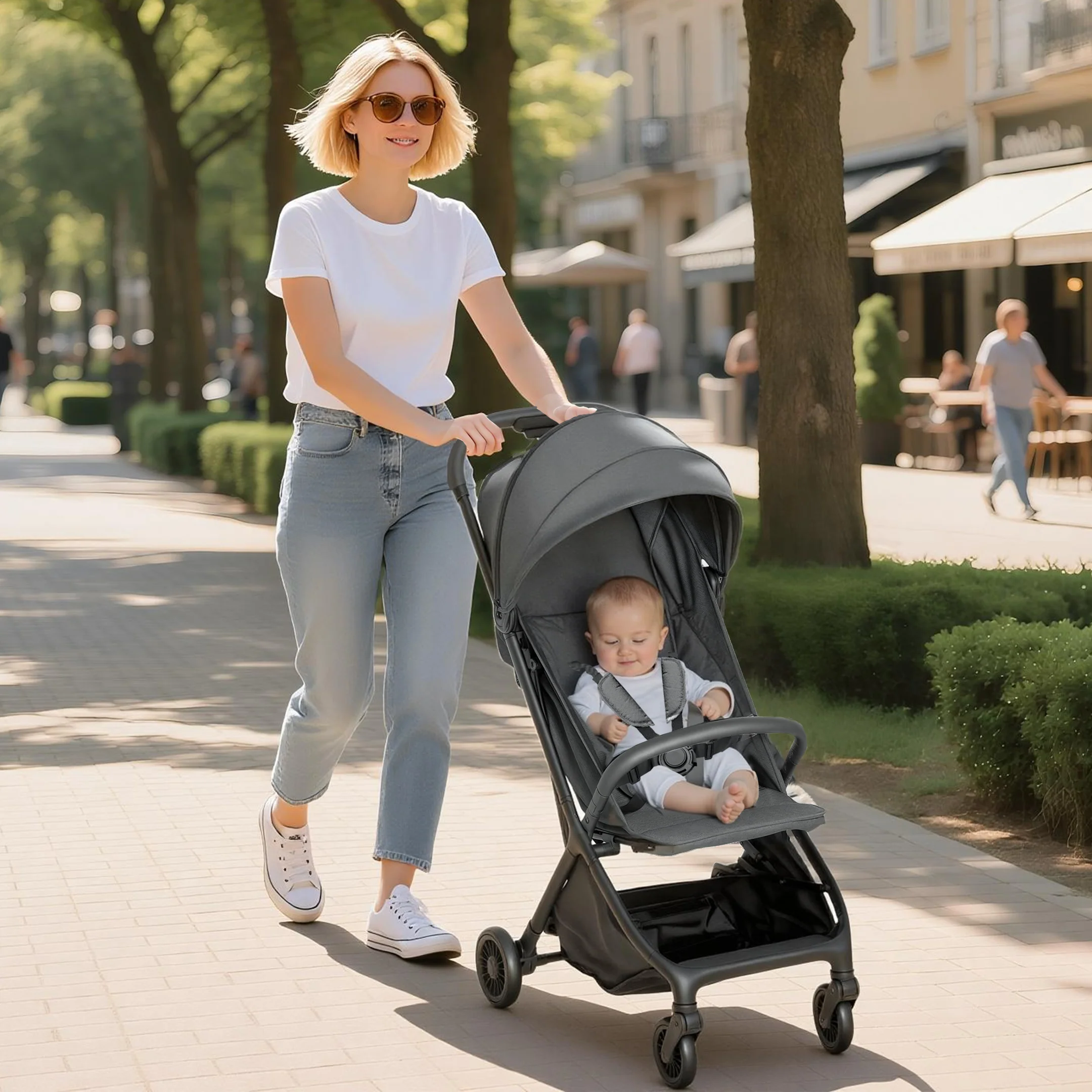 AIYAPLAY Baby Stroller With Adjustable Seat, Travel Pushchair - Image 2