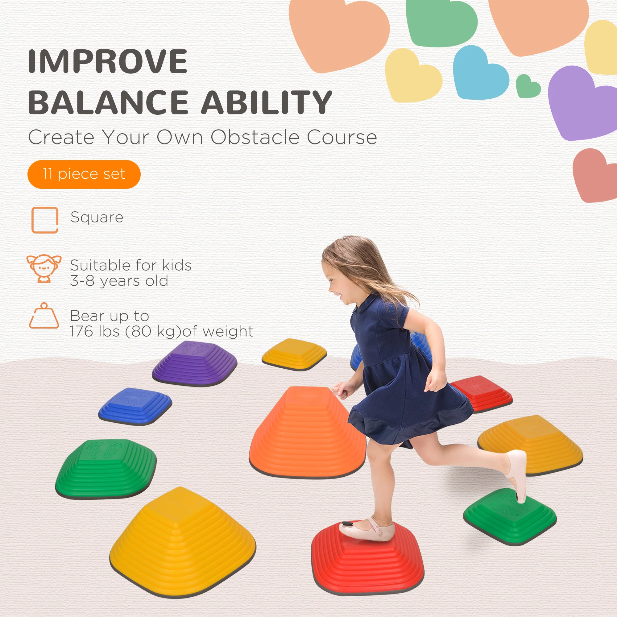 AIYAPLAY Balance Stepping Stones for Kids Indoor Outdoor Sensory Toy - Image 3