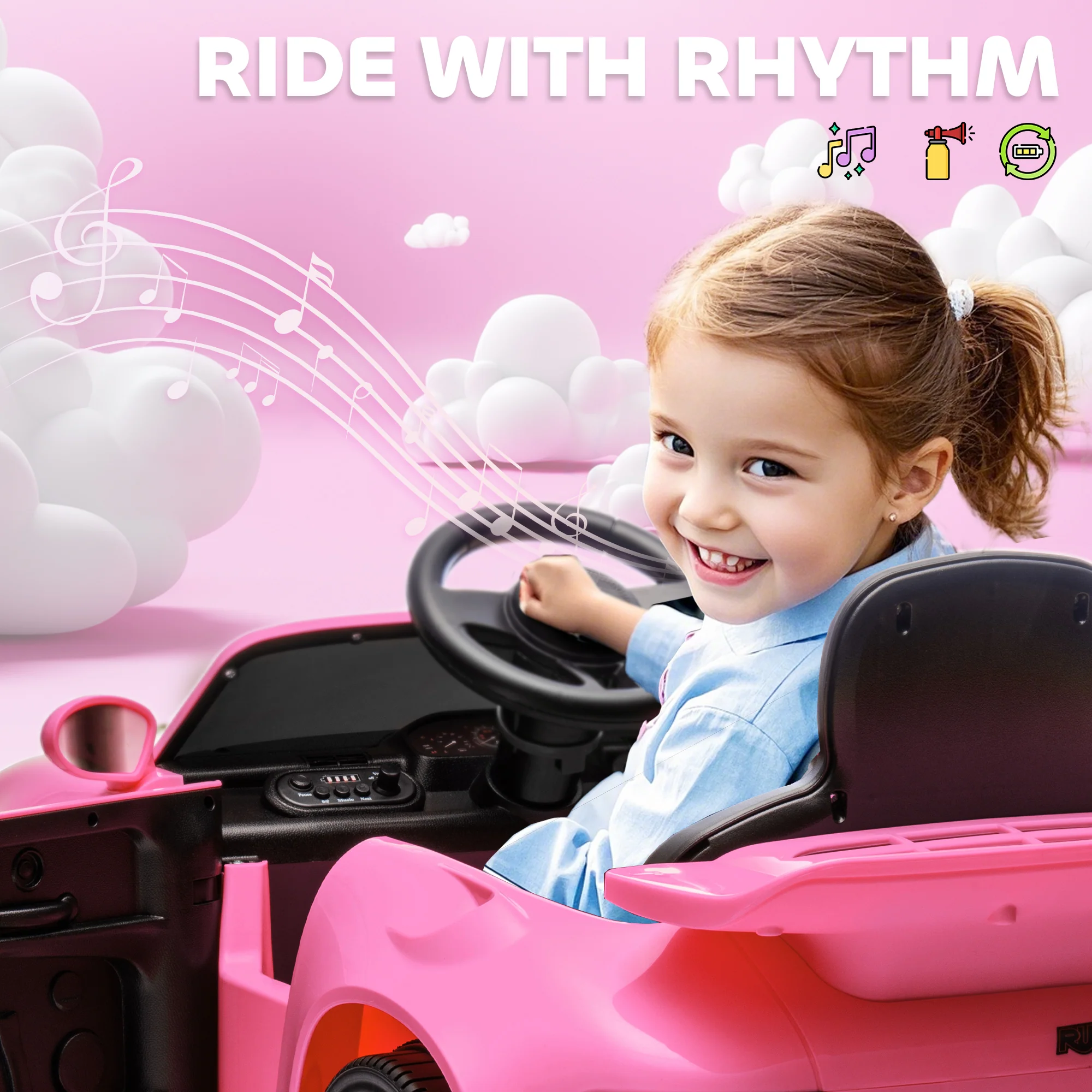 AIYAPLAY Battery Powered Kids Electric Car With Remote Control, - Image 8