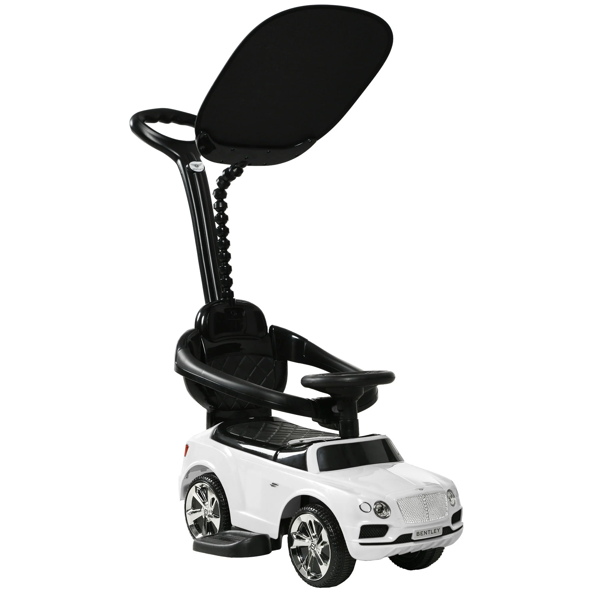 AIYAPLAY Bentley Bentayga Licensed Baby Push Car W/ Under Seat Storage - White