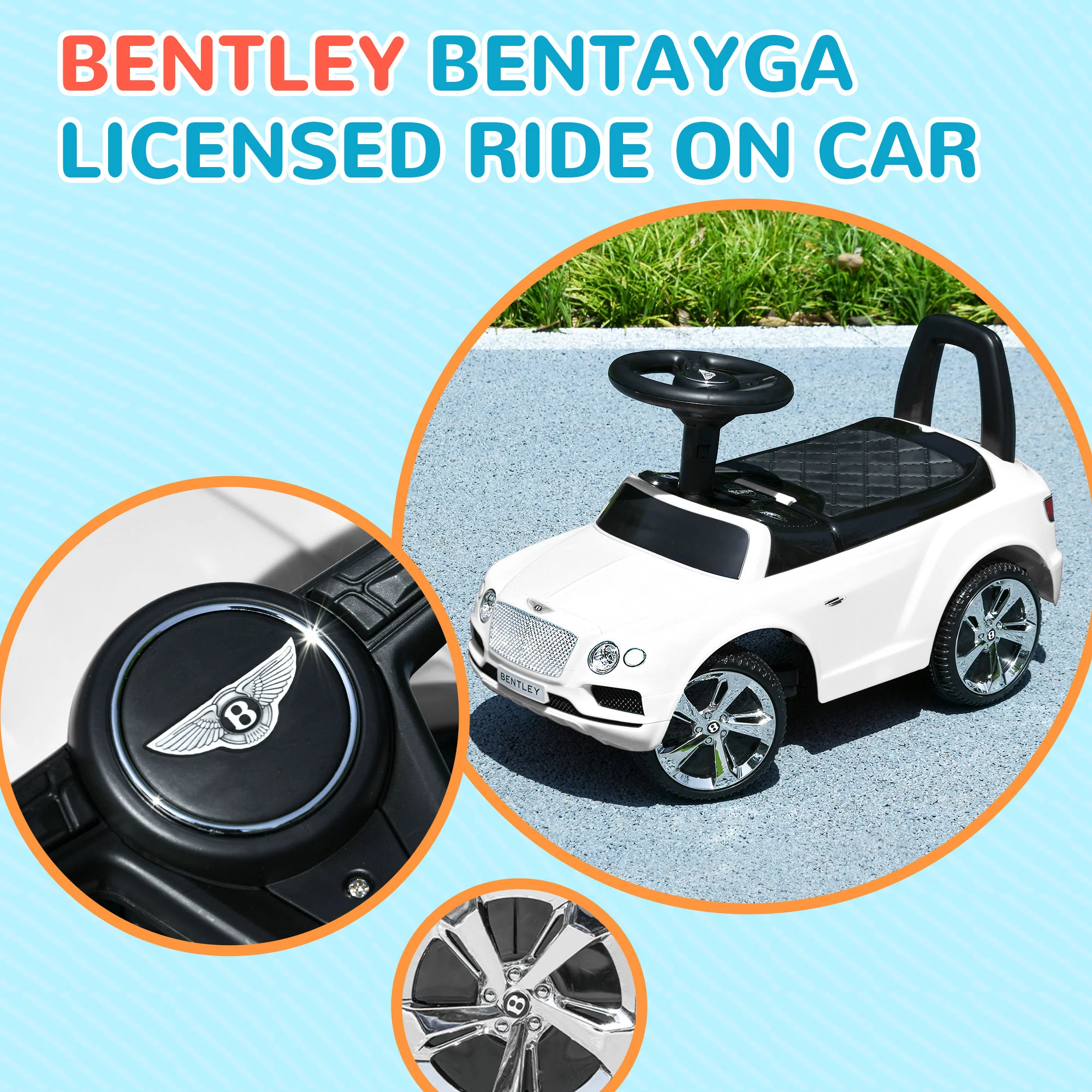 AIYAPLAY Bentley Licensed Ride On Car, Foot To Floor W/ Music Horn - Image 3