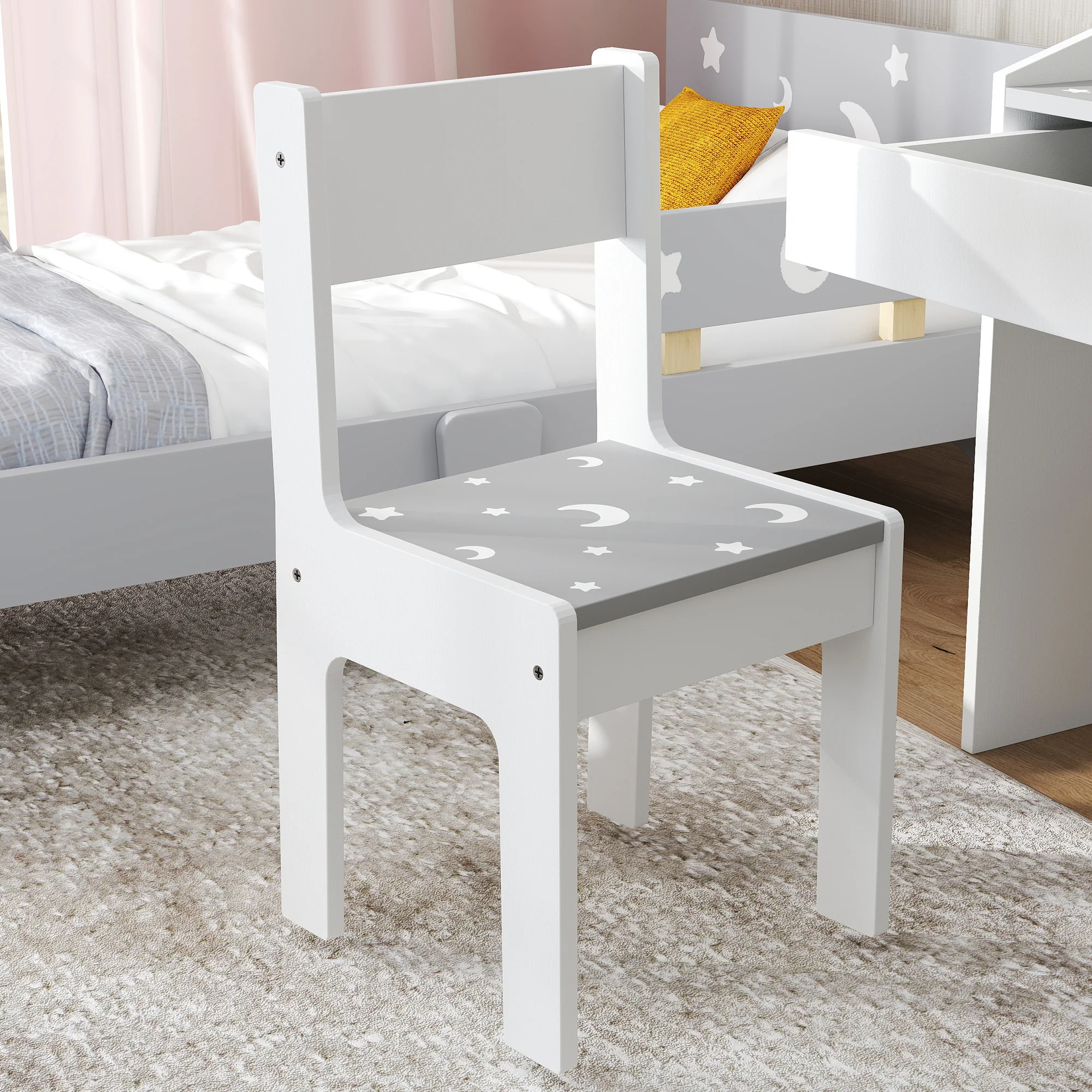 AIYAPLAY Children Study Table and Chair w/ Storage, Pull-out Drawer - Image 18
