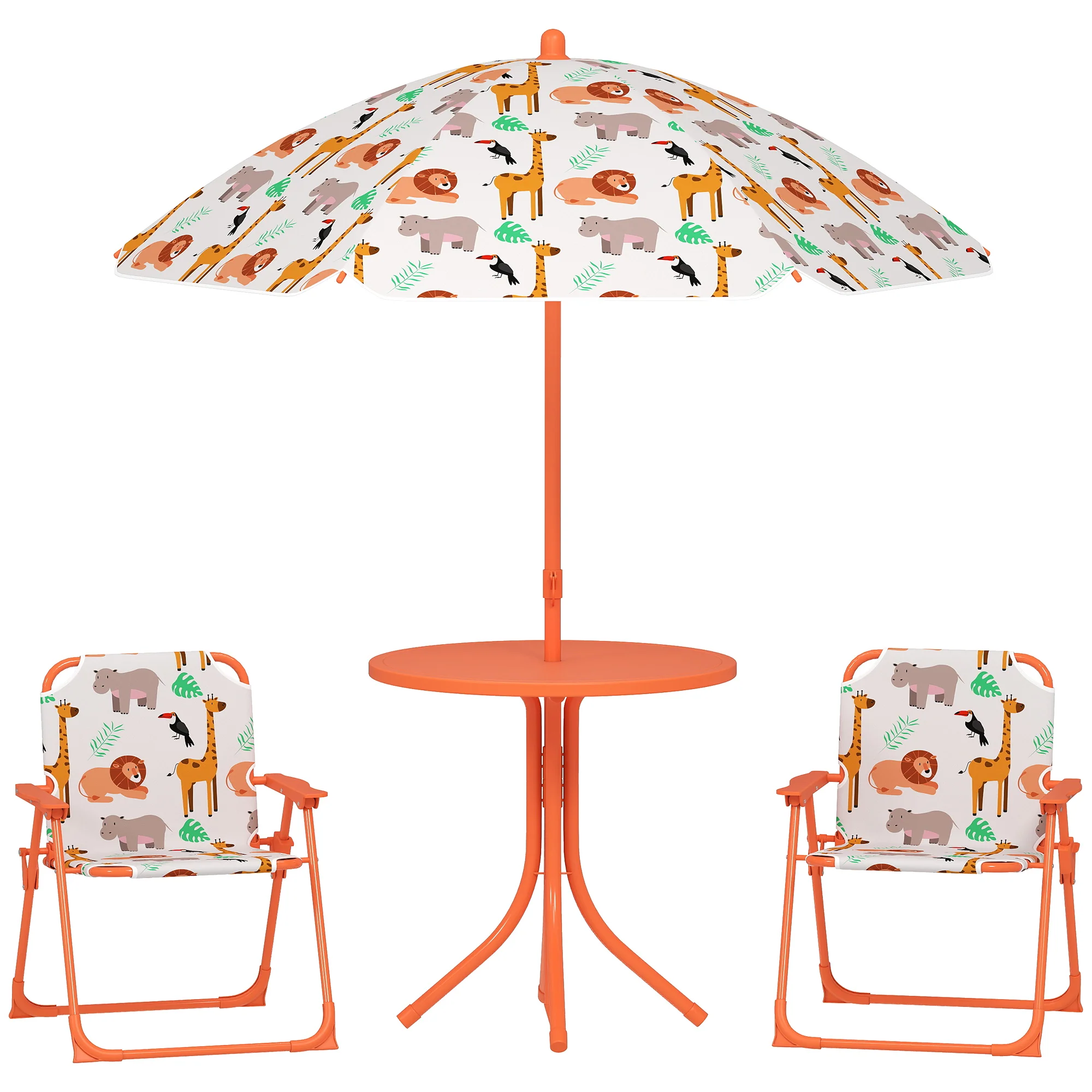 AIYAPLAY Children Table And Chair Set, Kids Patio Set With Umbrella