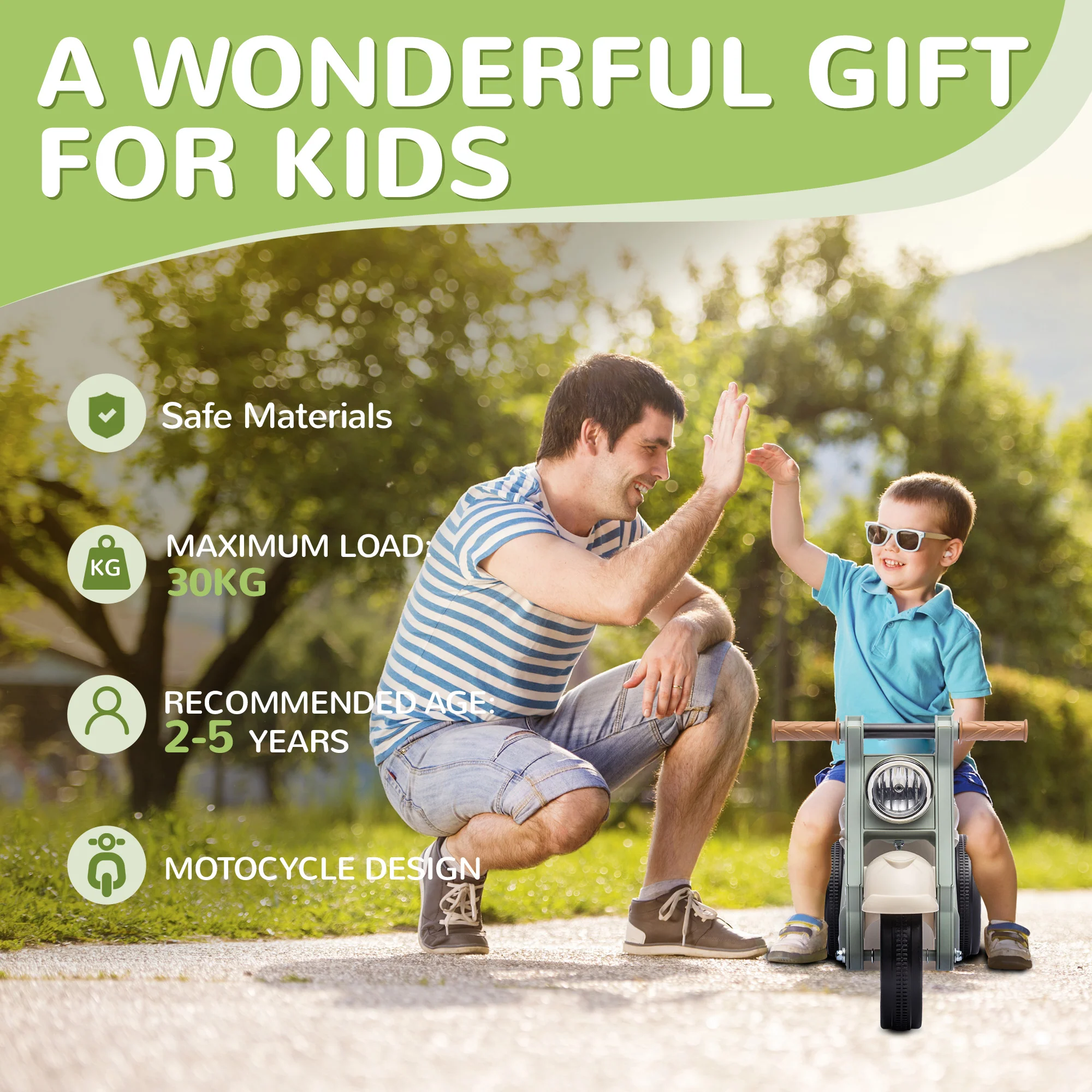 AIYAPLAY Cream White Ride On Car Foot To Floor Kids Car W/ Music, Bubble - Image 6