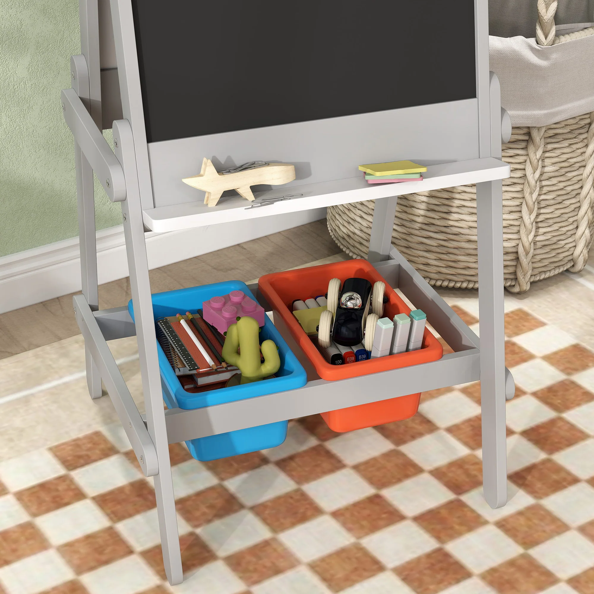 AIYAPLAY Double Sided Art Easel For Kids With Paper Roll - Image 8