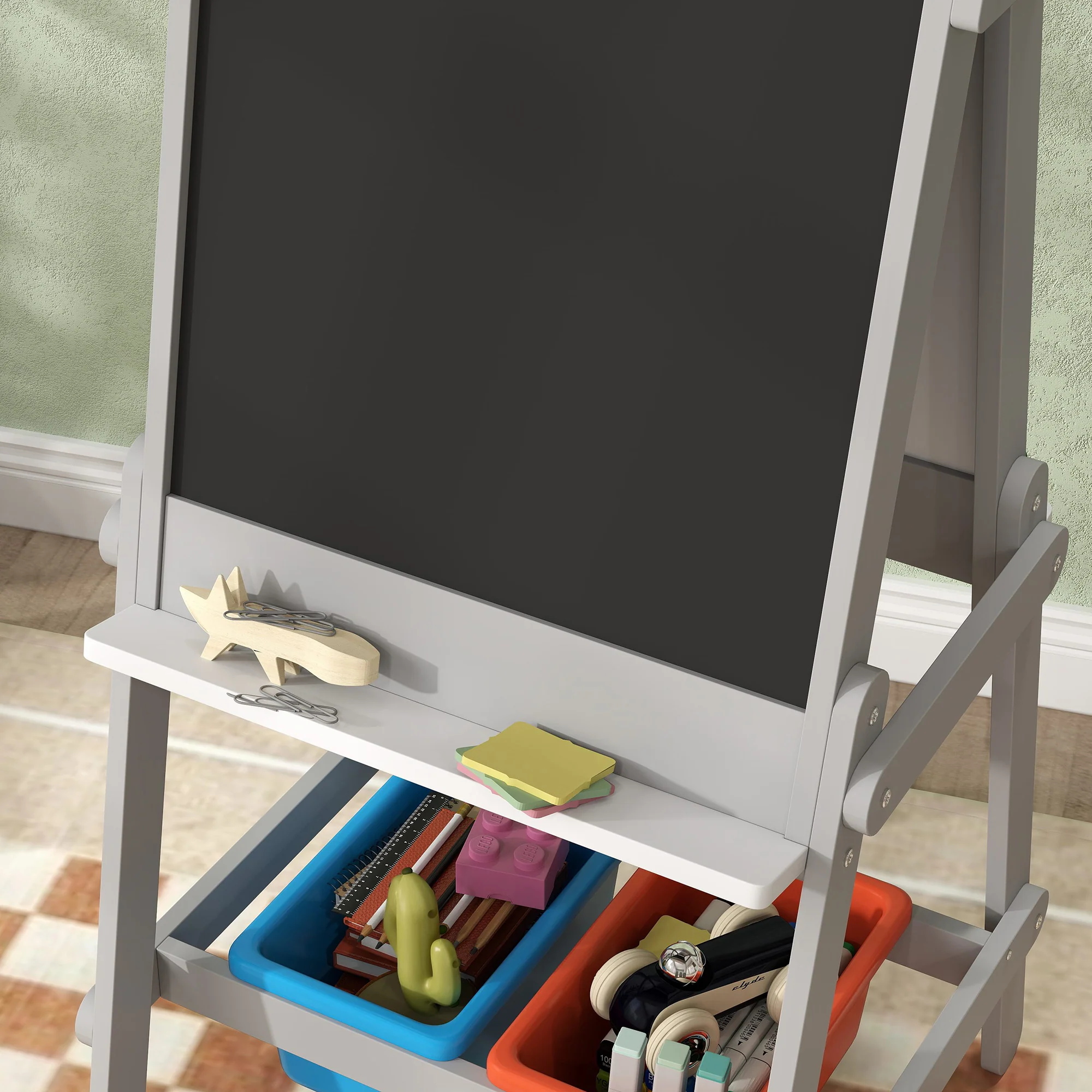 AIYAPLAY Double Sided Art Easel For Kids With Paper Roll - Image 9