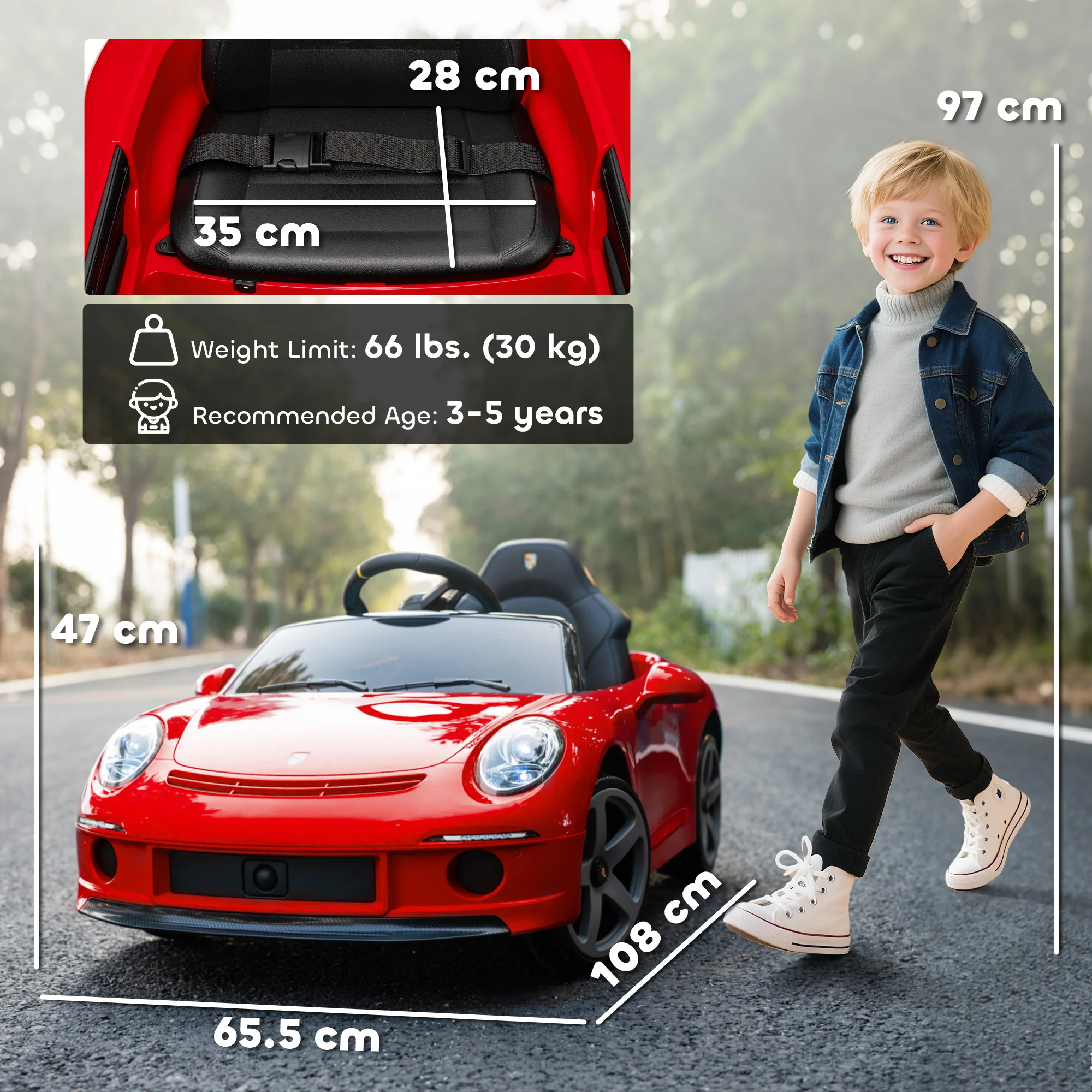 AIYAPLAY Electric Car For Kids 12V Licensed RUF GT For 3-5 Years - Image 14