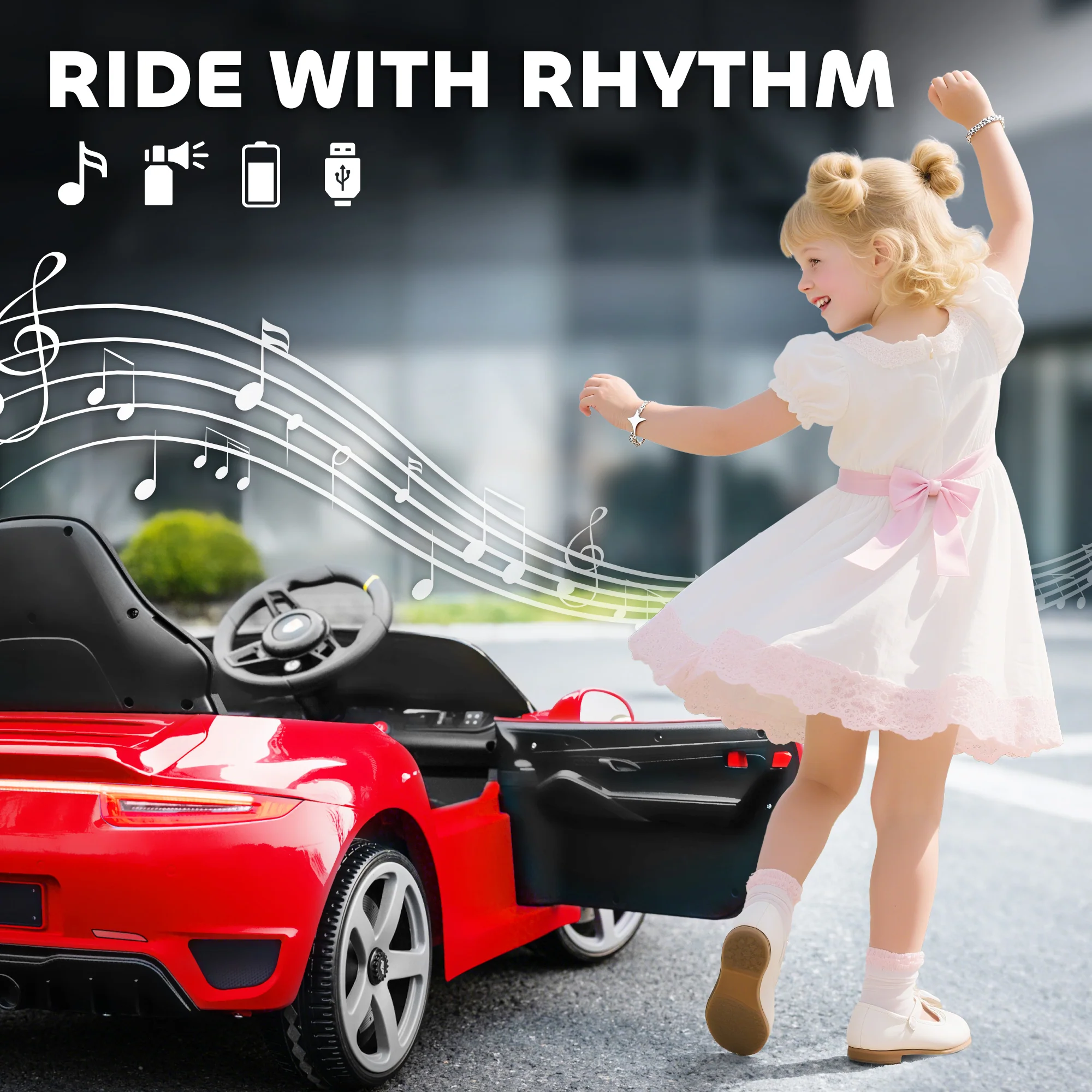 AIYAPLAY Electric Car For Kids 12V Licensed RUF GT For 3-5 Years - Image 16