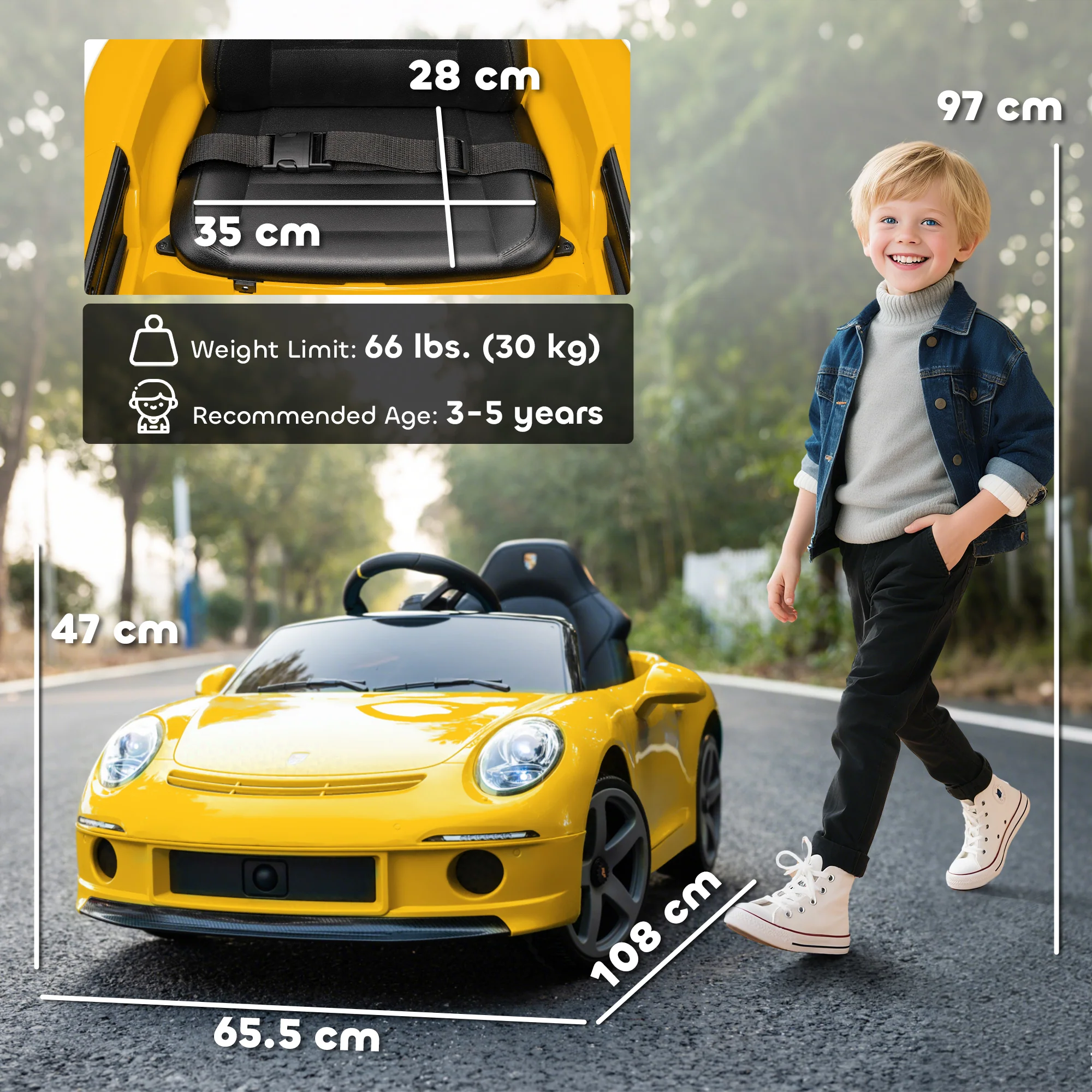 AIYAPLAY Electric Car For Kids 12V Licensed RUF GT For 3-5 Years - Image 23