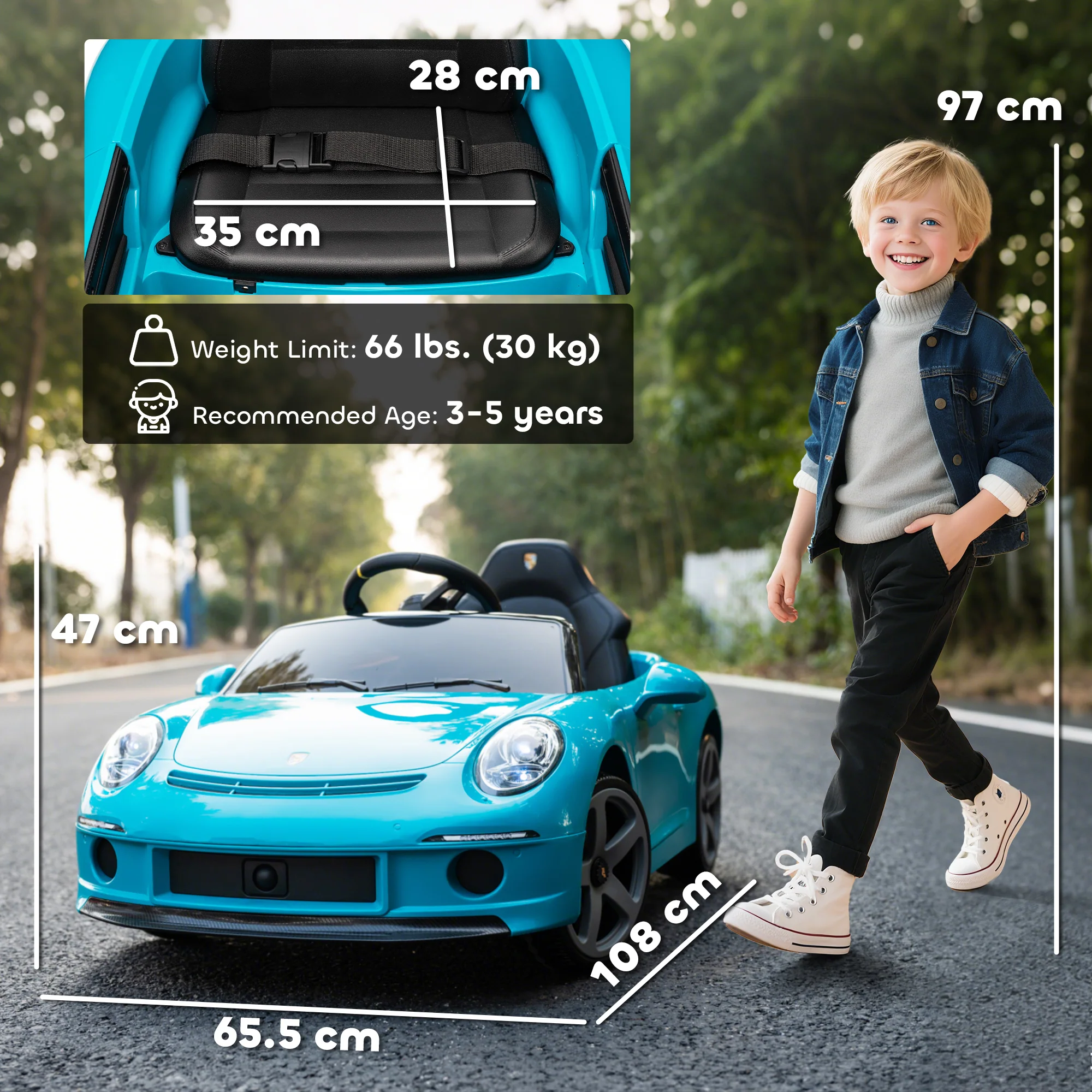 AIYAPLAY Electric Car For Kids 12V Licensed RUF GT For 3-5 Years - Image 5