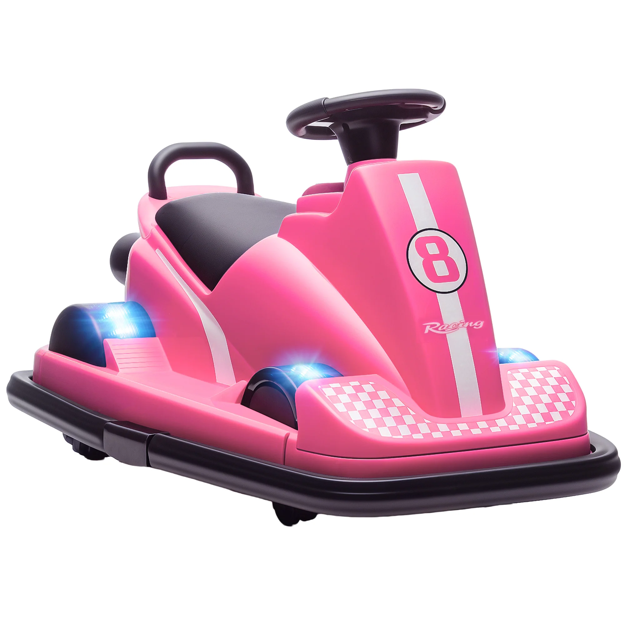 AIYAPLAY Electric Kids Bumper Car With 360 Degree Rotation Spin, Pink