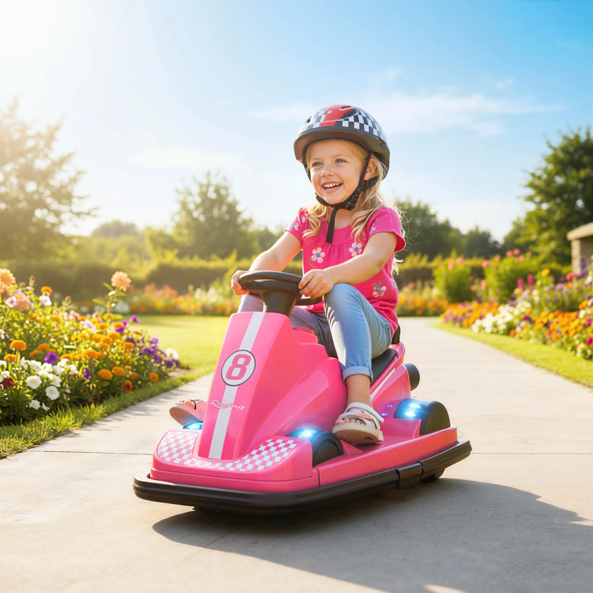 AIYAPLAY Electric Kids Bumper Car With 360 Degree Rotation Spin, Pink - Image 2