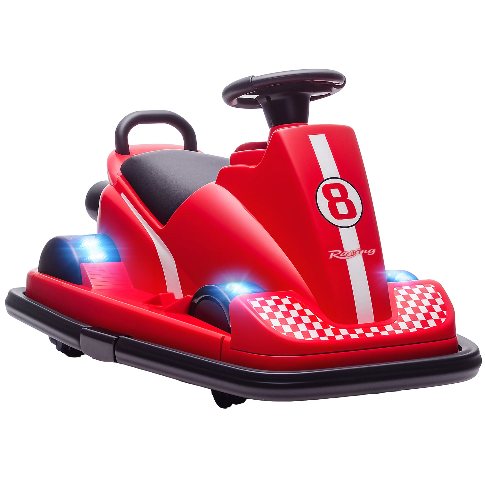 AIYAPLAY Electric Kids Bumper Car With 360 Degree Rotation Spin, Red