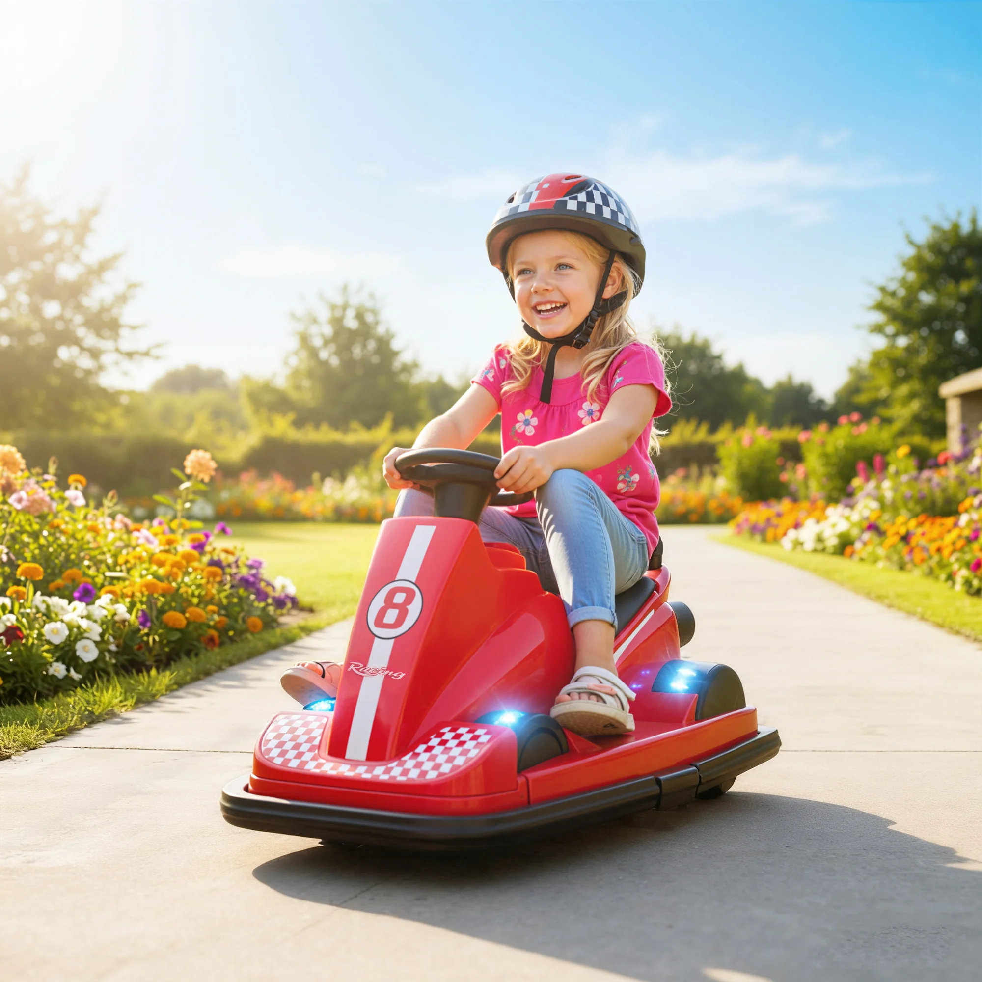 AIYAPLAY Electric Kids Bumper Car With 360 Degree Rotation Spin, Red - Image 2