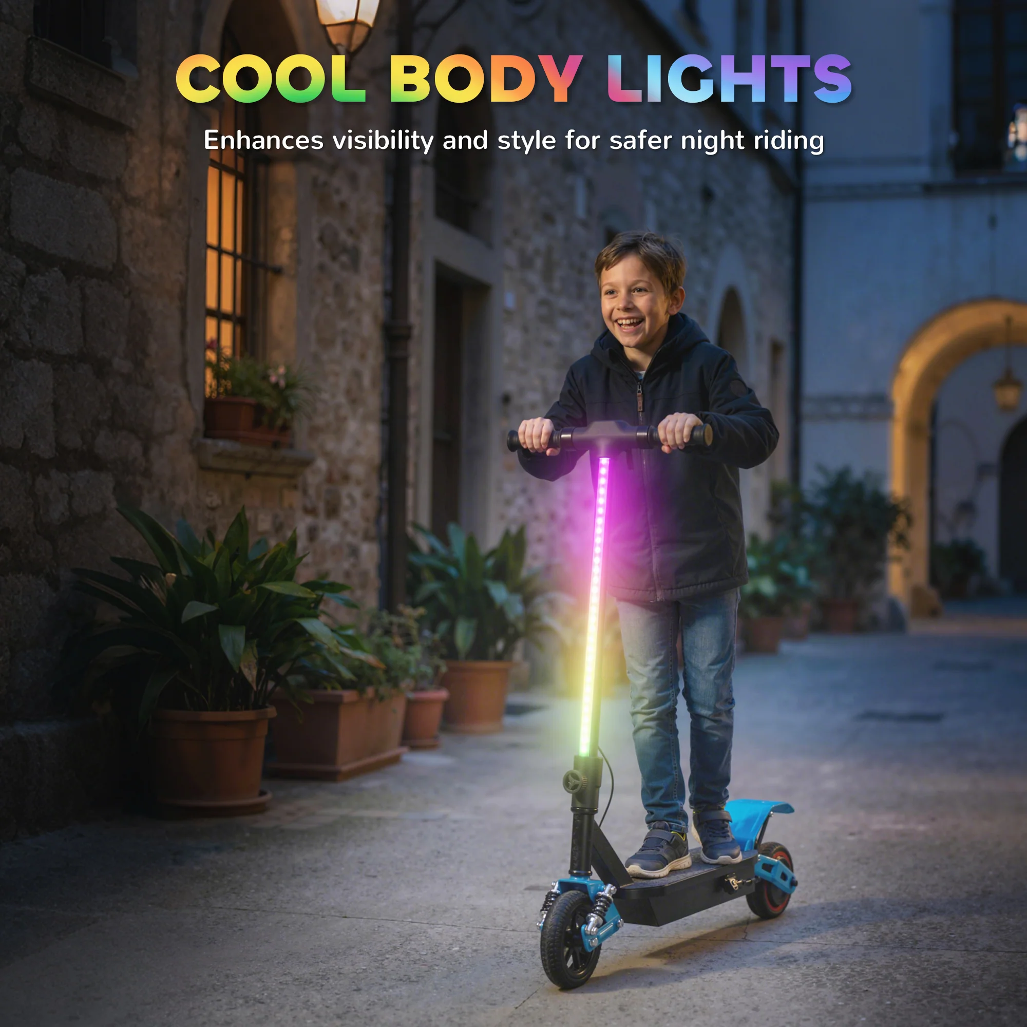 AIYAPLAY Electric Scooter For Kids With LCD Display, Up To 15 KM/H, Blue - Image 7