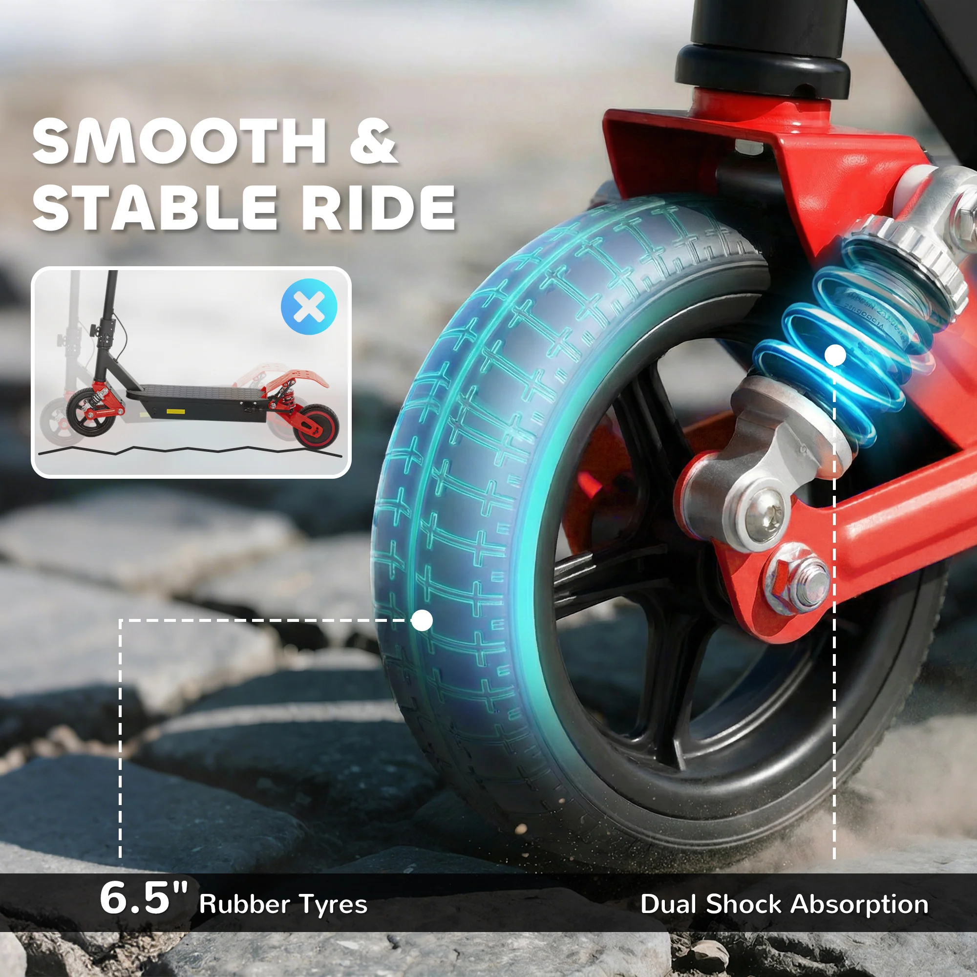 AIYAPLAY Electric Scooter For Kids With LCD Display, Up To 15 KM/H, Red - Image 8