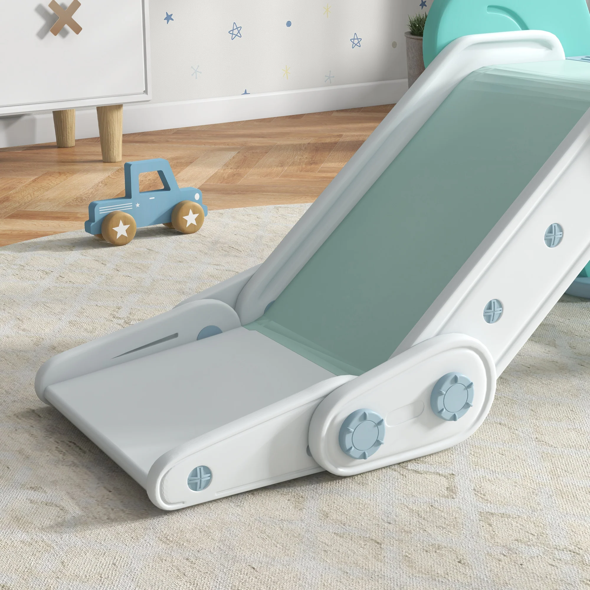 AIYAPLAY Foldable Kids Slide, Baby Slide For 1.5-3 Years, Green - Image 8