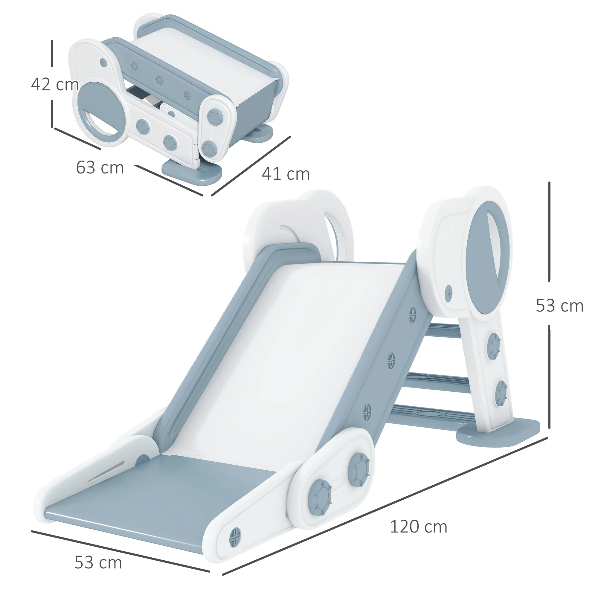 AIYAPLAY Foldable Kids Slide, Baby Slide For 1.5-3 Years, Grey - Image 5