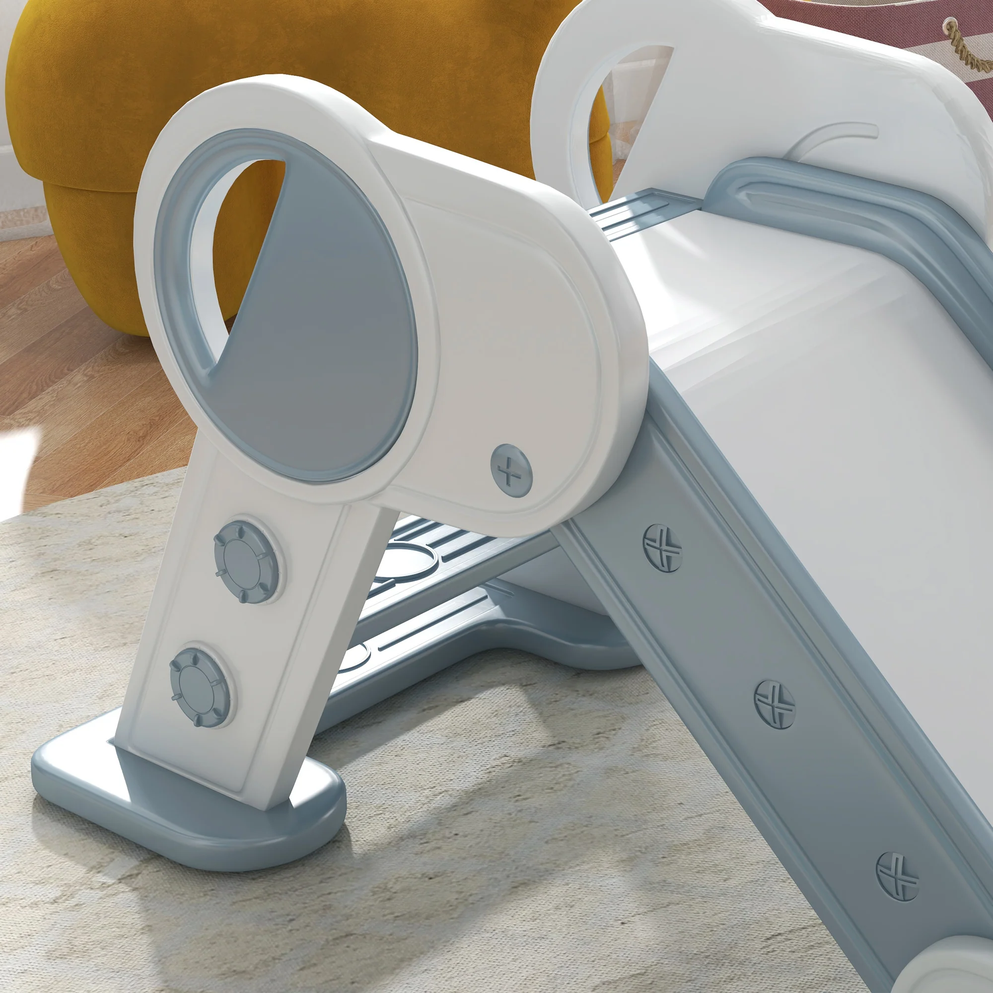 AIYAPLAY Foldable Kids Slide, Baby Slide For 1.5-3 Years, Grey - Image 8