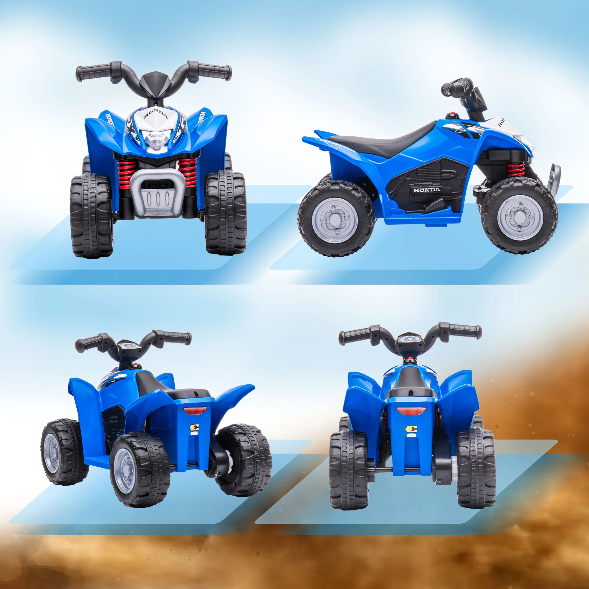 AIYAPLAY Honda Licensed Kids Electric Quad Bike 6V ATV 1.5-3 Years Red And Blue - Image 17