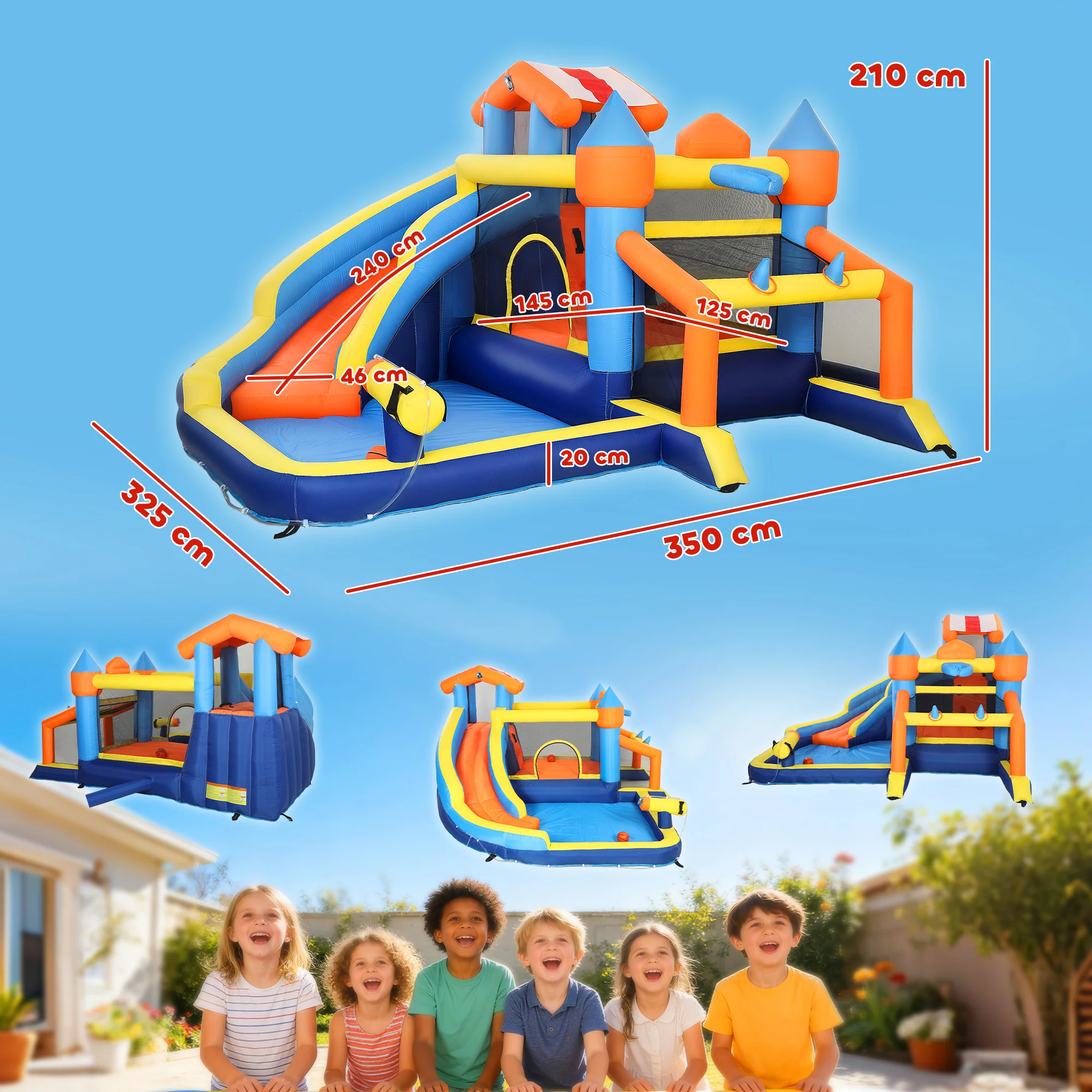 AIYAPLAY Inflatable Bounce House With Slide Pool/Ball Pit For Outdoor - Image 5
